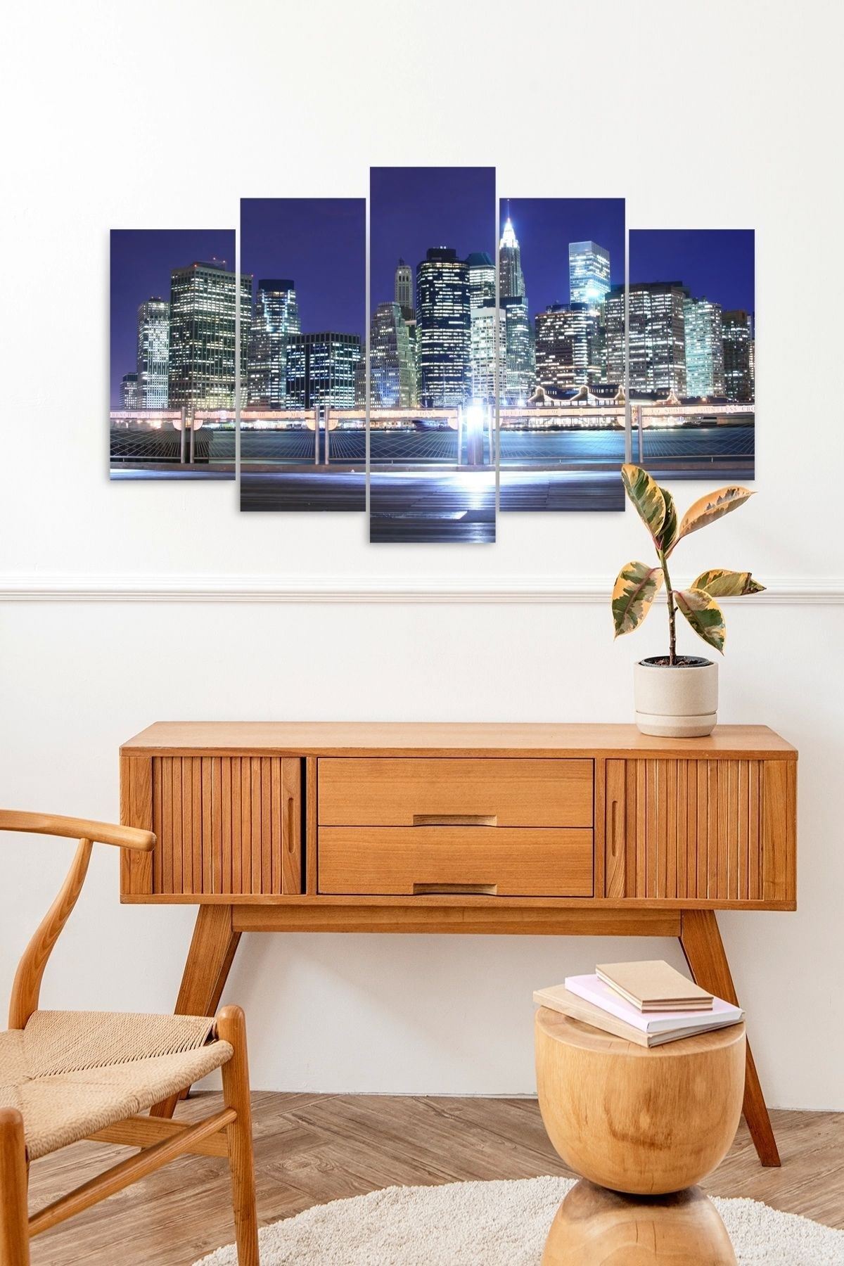 Gökdelen Manzara 5 Parçalı Mdf Tablo 60 x 100