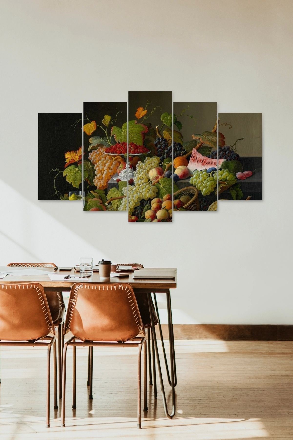 Meyveler 5 Parçalı Mdf Tablo 60 x 100