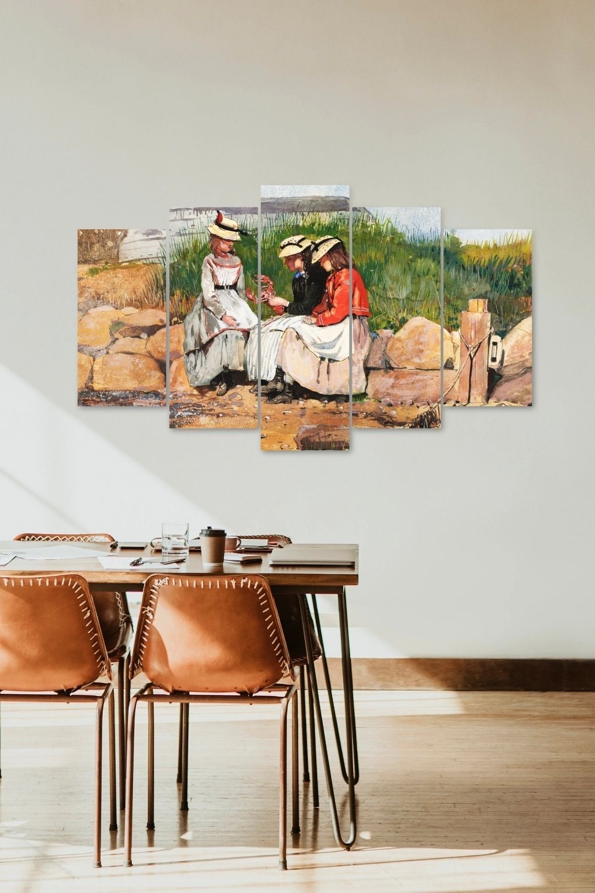 İnsan Manzarası 5 Parçalı Mdf Tablo 60 x 100