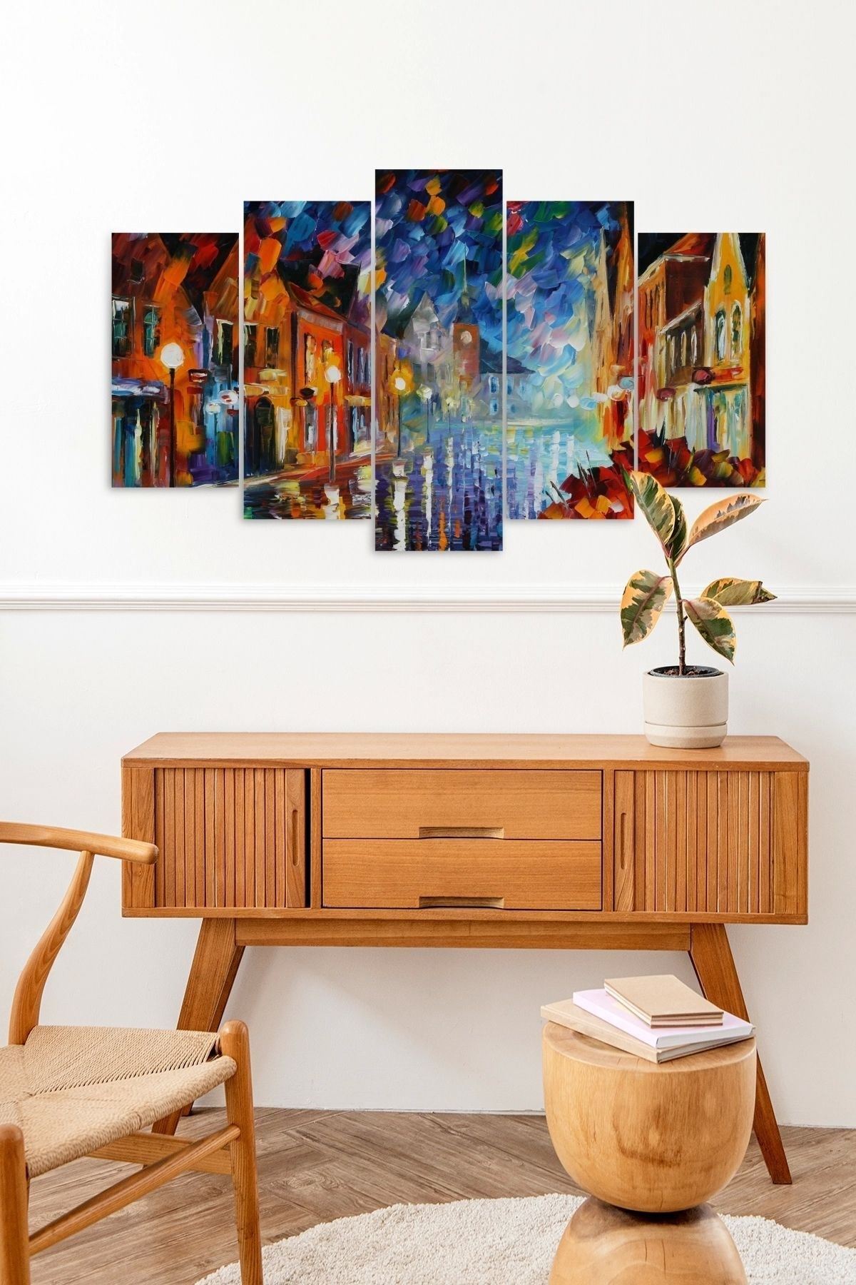 Deniz Manzarası 5 Parçalı Mdf Tablo 60 x 100