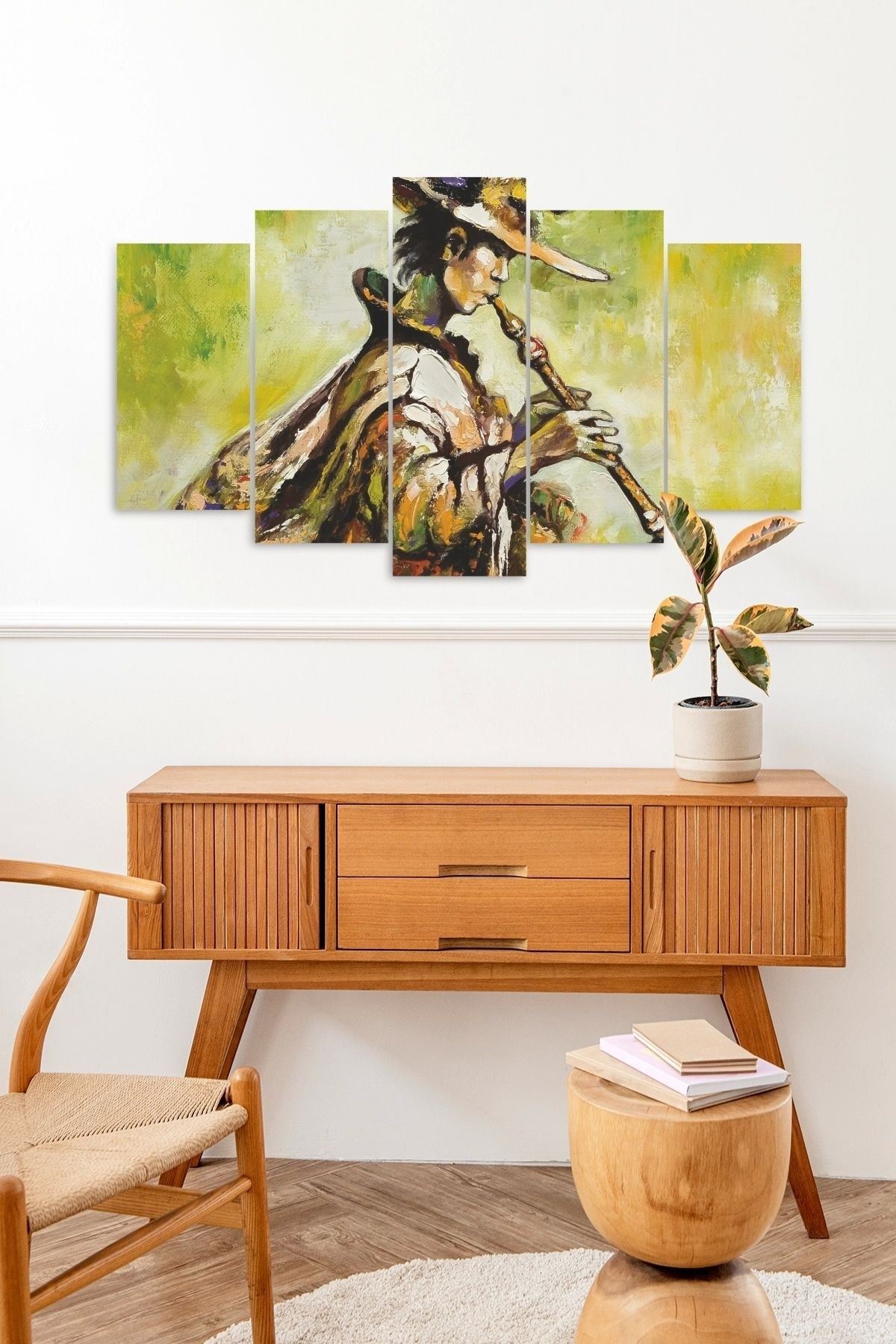 Erkek Müzik 5 Parçalı Mdf Tablo 60 x 100