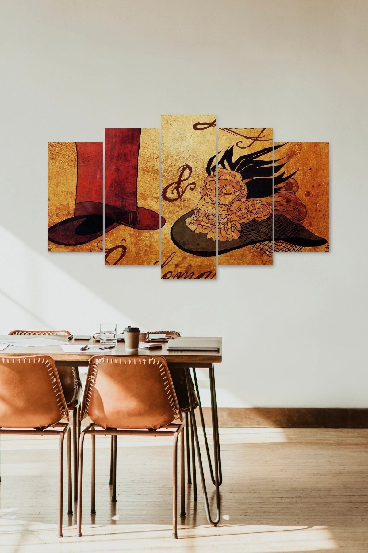 Düşündüren Manzara 5 Parçalı Mdf Tablo 60 x 100