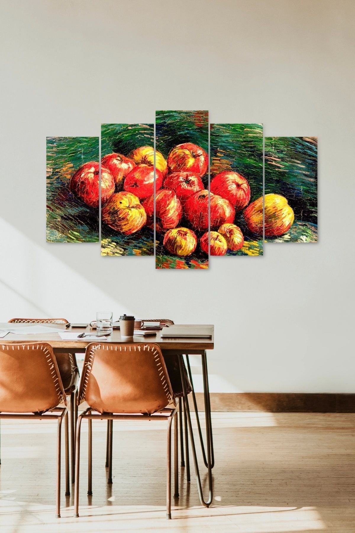 Meyveler Retro 5 Parçalı Mdf Tablo 60 x 100