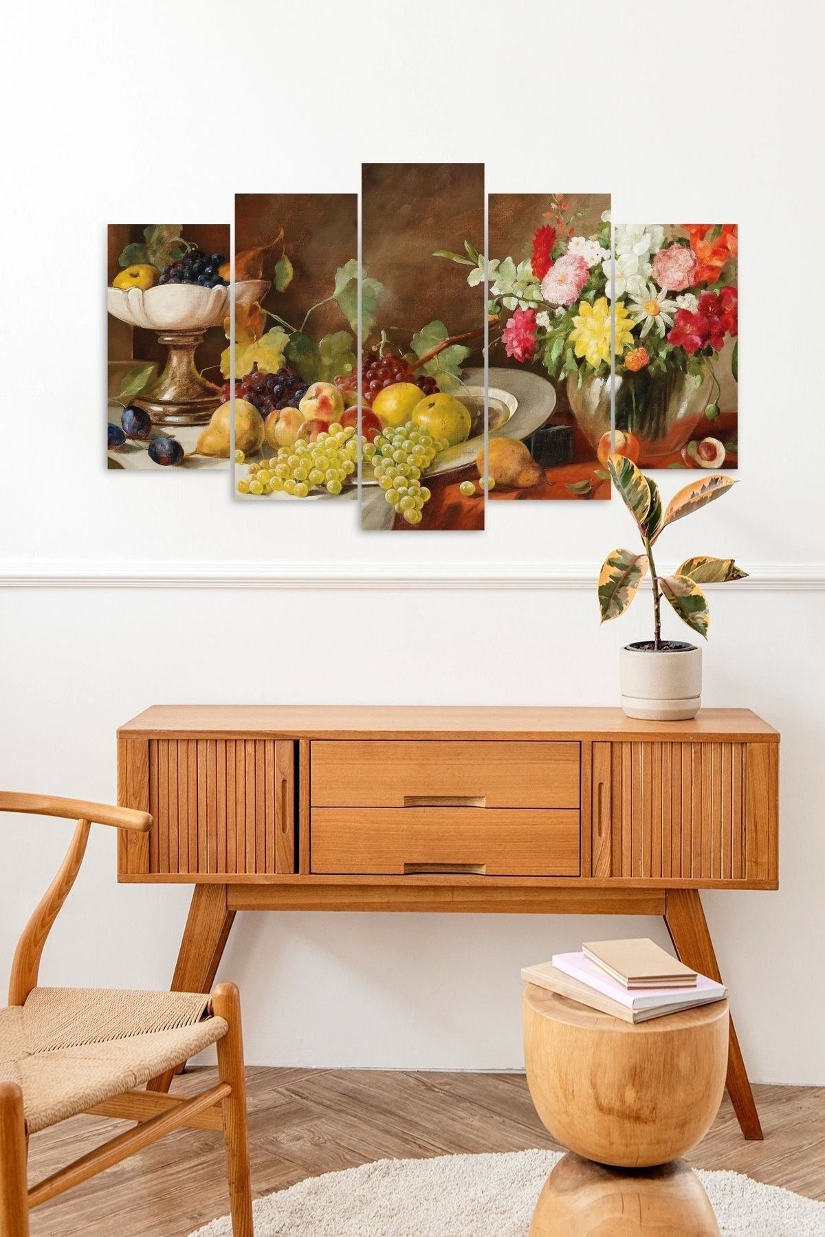 Çiçekler 5 Parçalı Mdf Tablo 60 x 100