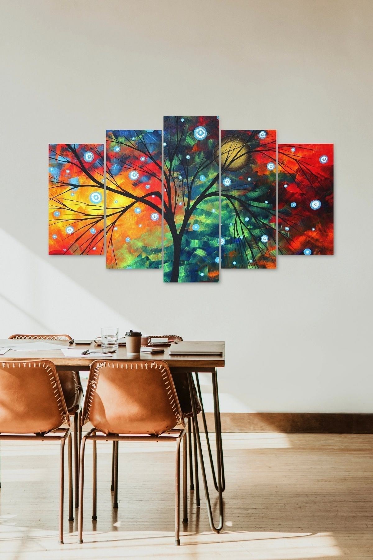 Ağaç ve Düşler 5 Parçalı Mdf Tablo 60 x 100