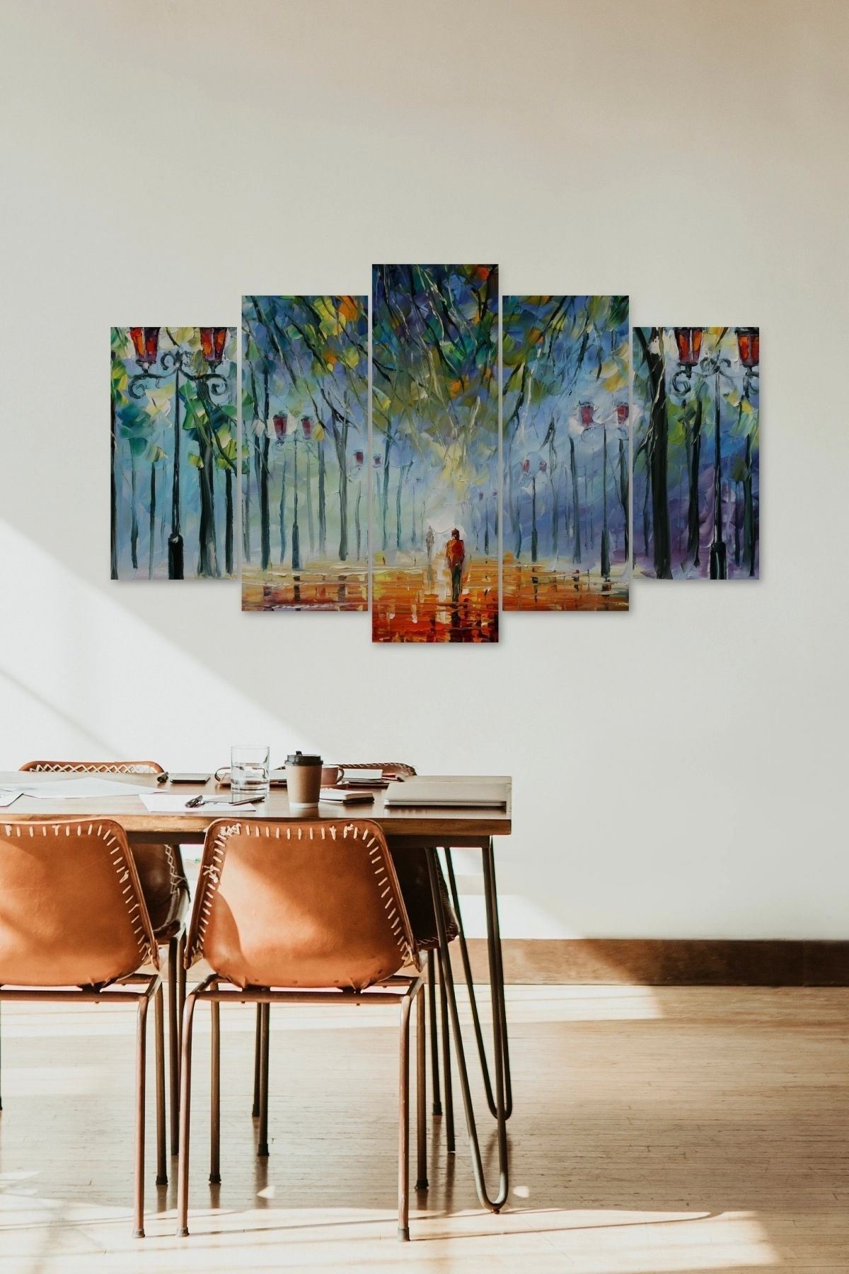 Bağ Bozumu Hüzün Sonbahar 5 Parçalı Mdf Tablo 60 x 100