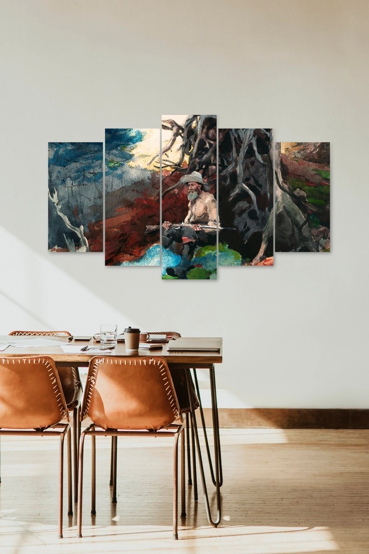 İnsan Manzarası 5 Parçalı Mdf Tablo 60 x 100