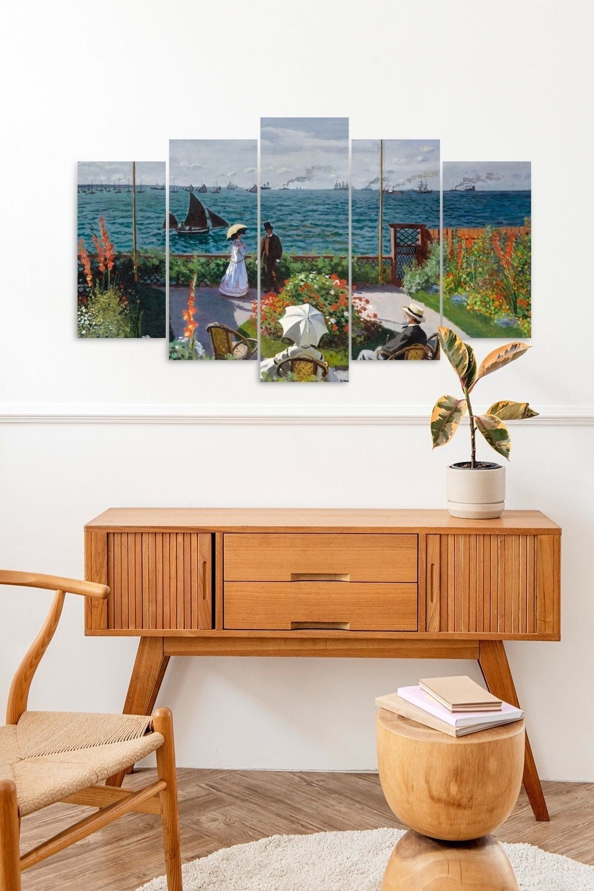 Deniz Manzarası 5 Parçalı Mdf Tablo 60 x 100