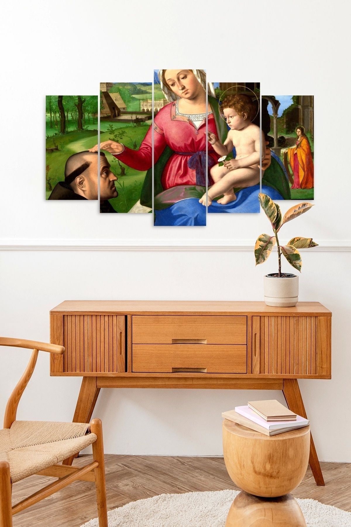 Anne ve Bebek 5 Parçalı Mdf Tablo 60 x 100