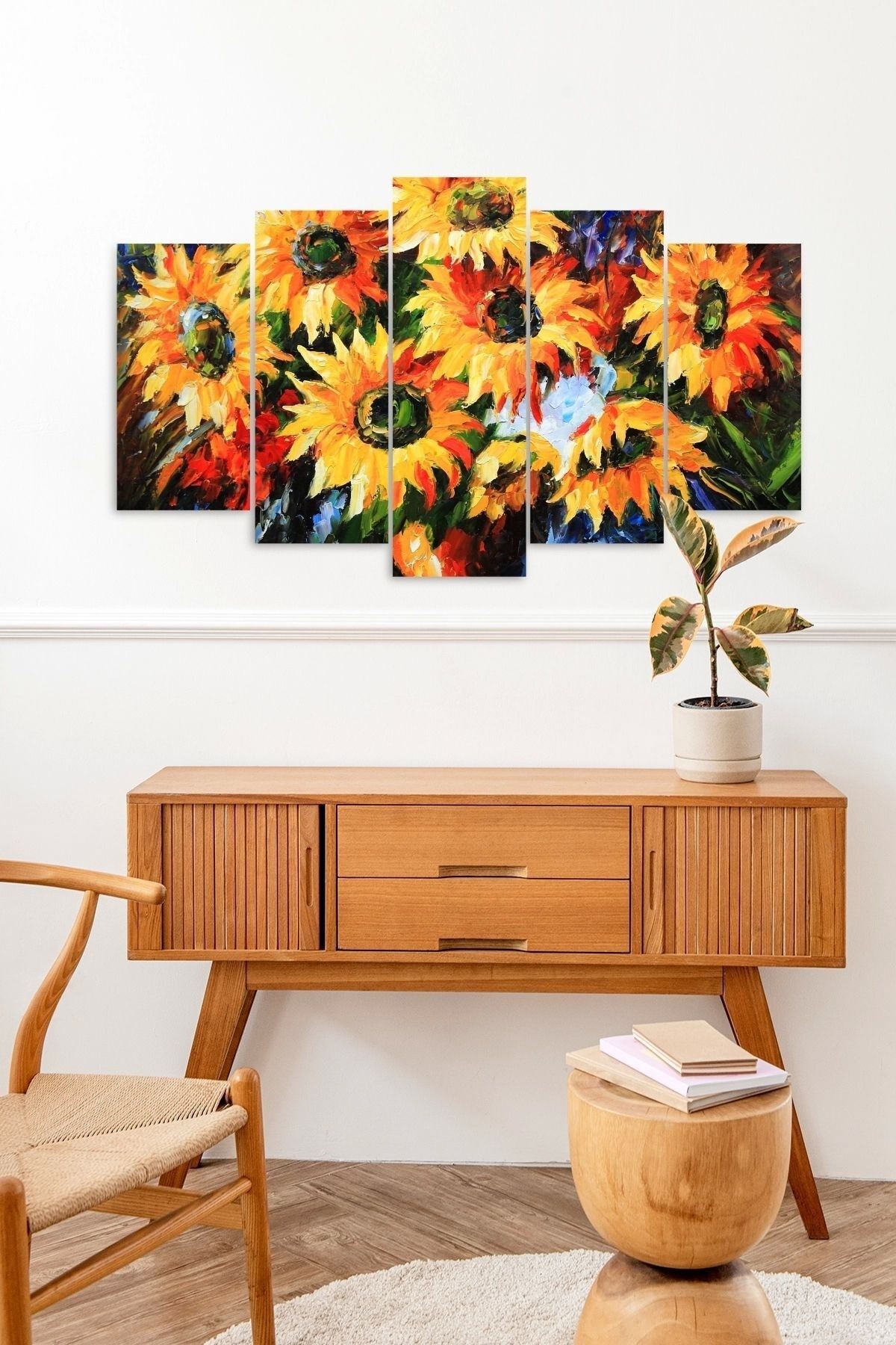 Papatyalar 5 Parçalı Mdf Tablo 60 x 100