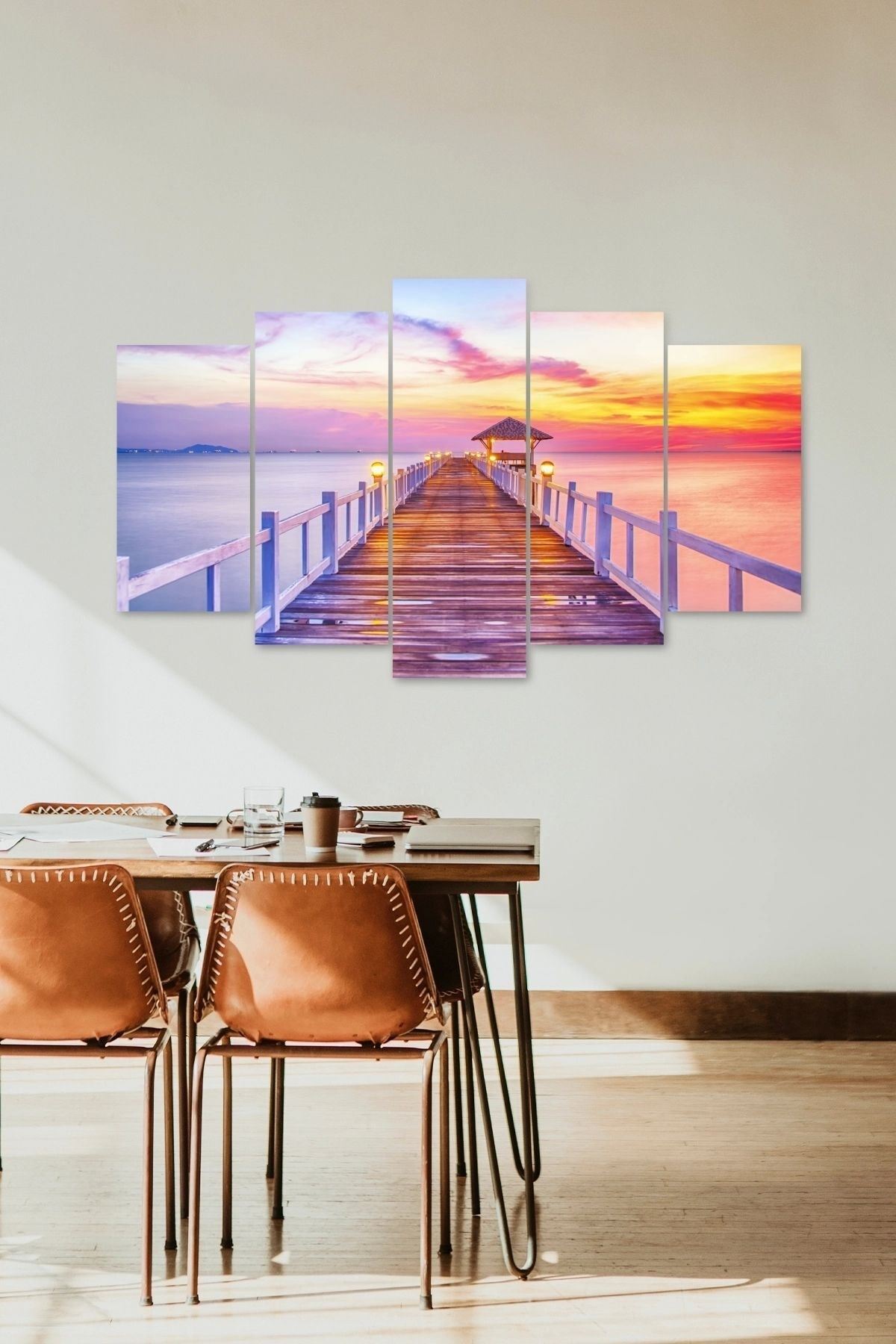 Deniz Manzara 5 Parçalı Mdf Tablo 60 x 100