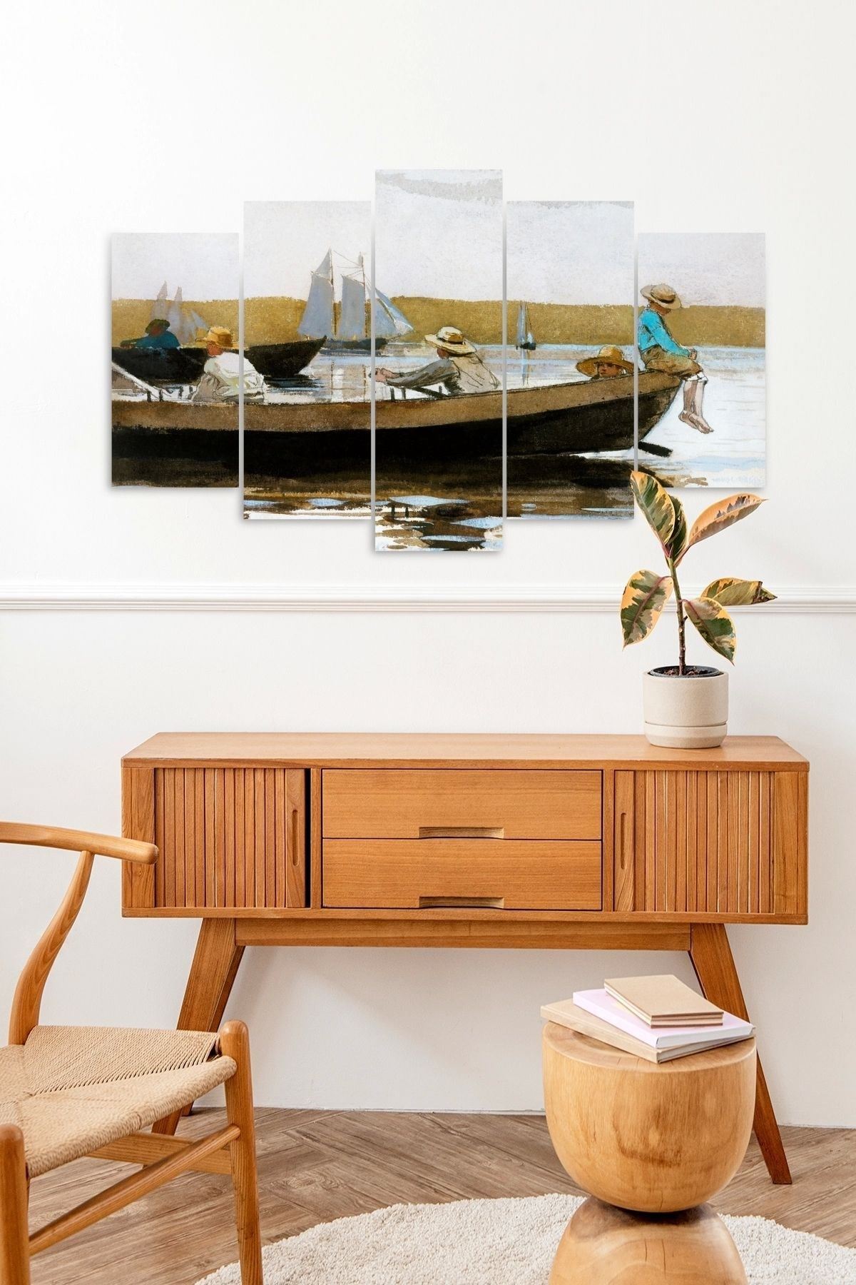 Deniz Manzarası 5 Parçalı Mdf Tablo 60 x 100