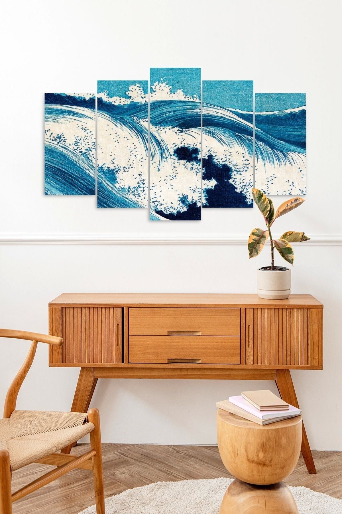 Deniz Manzarası 5 Parçalı Mdf Tablo 60 x 100