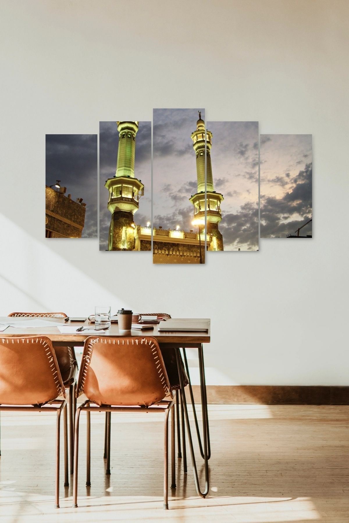 Camii Manzarası 5 Parçalı Mdf Tablo 60 x 100