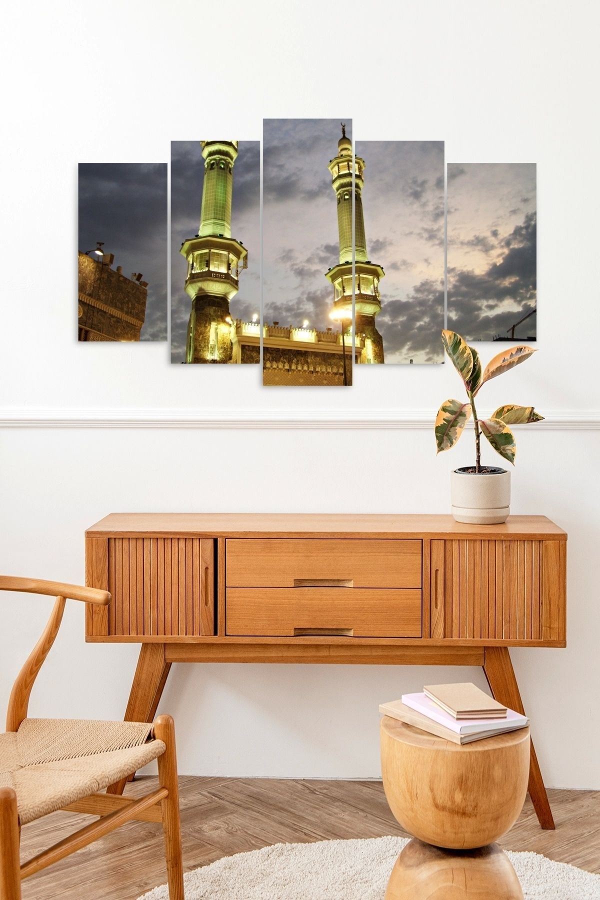 Camii Manzarası 5 Parçalı Mdf Tablo 60 x 100