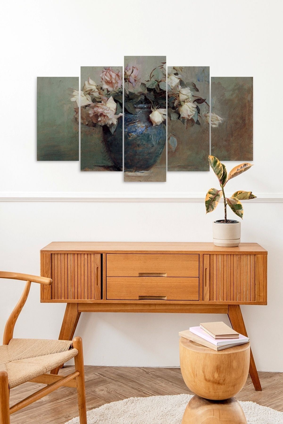 Çiçekler 5 Parçalı Mdf Tablo 60 x 100