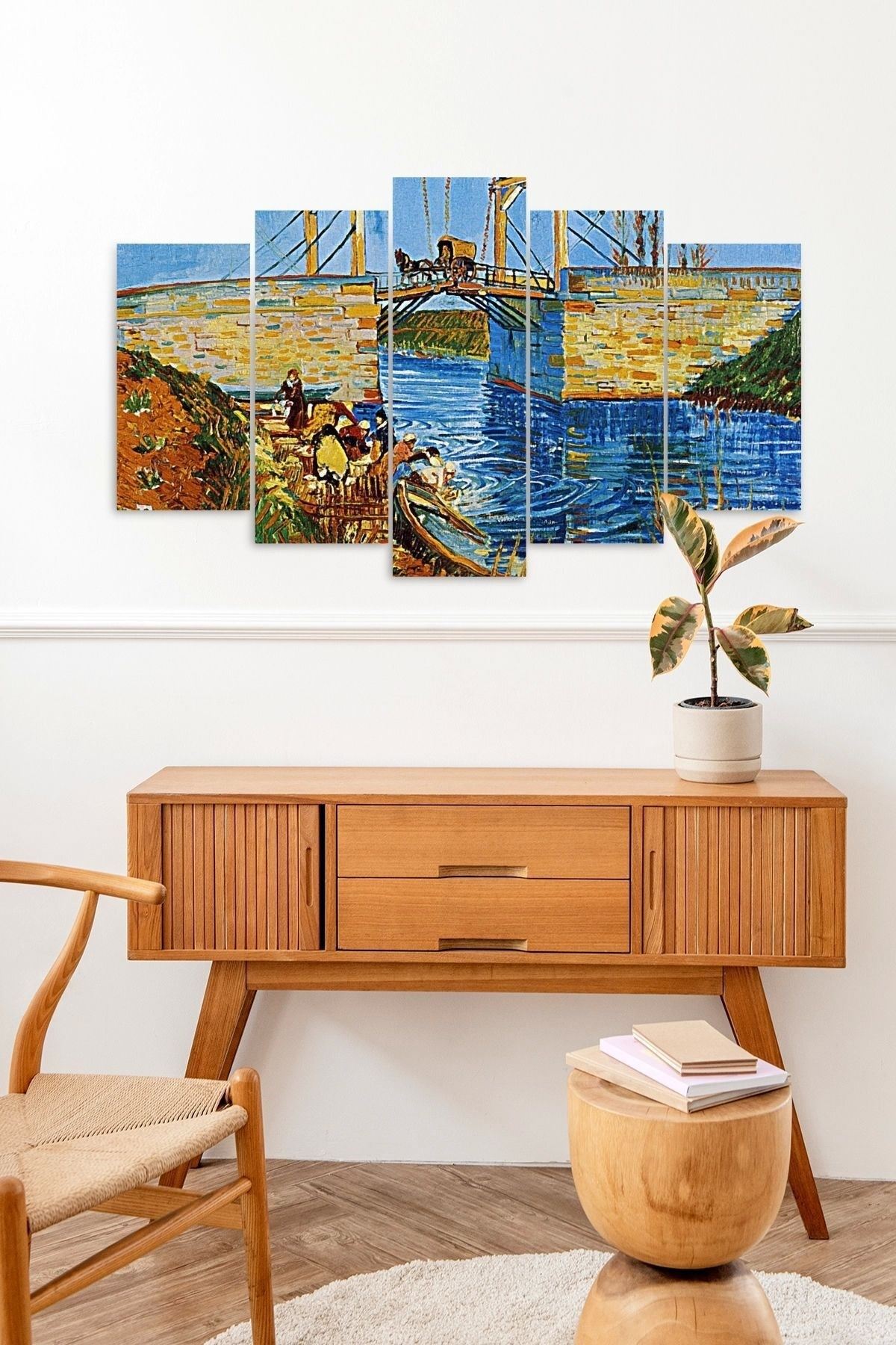 Manzara Retro 5 Parçalı Mdf Tablo 60 x 100