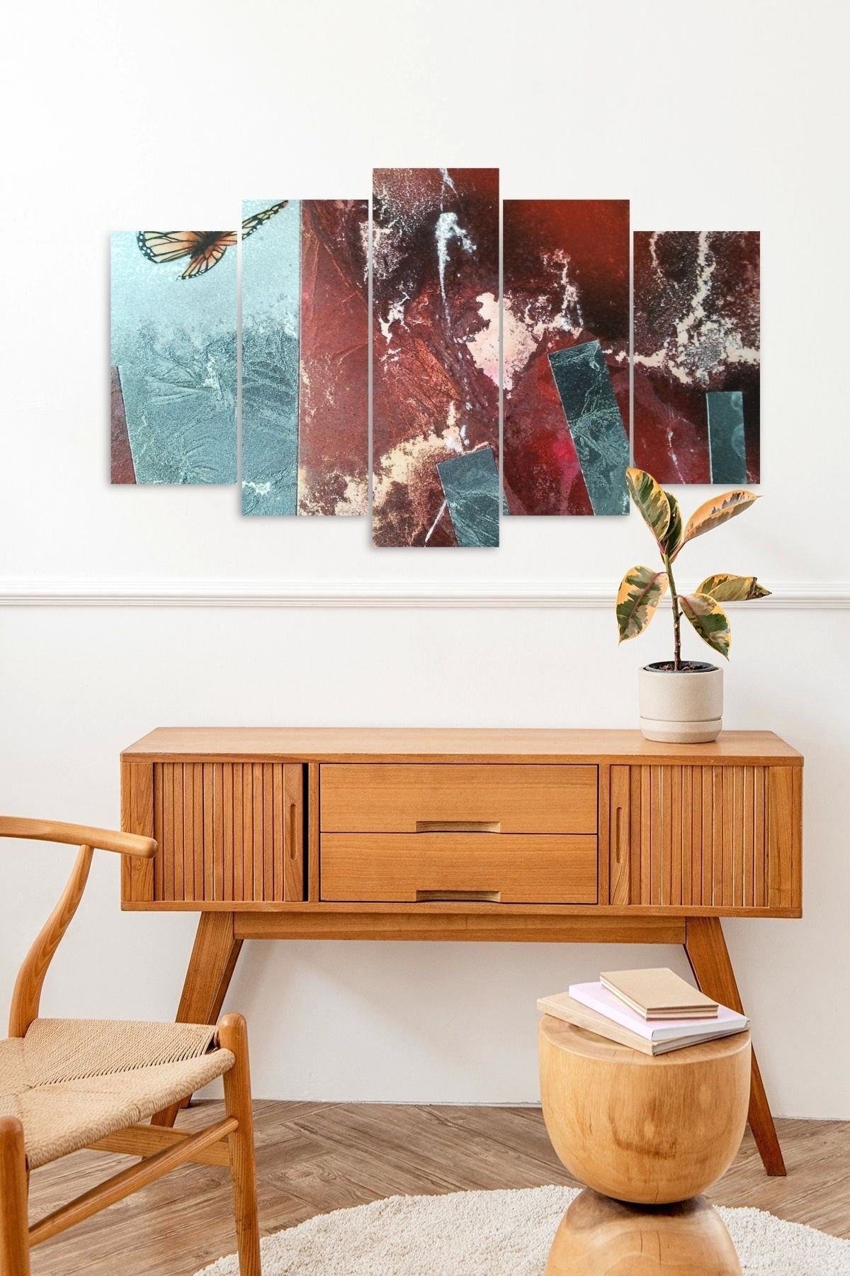 Düşündüren Manzara 5 Parçalı Mdf Tablo 60 x 100