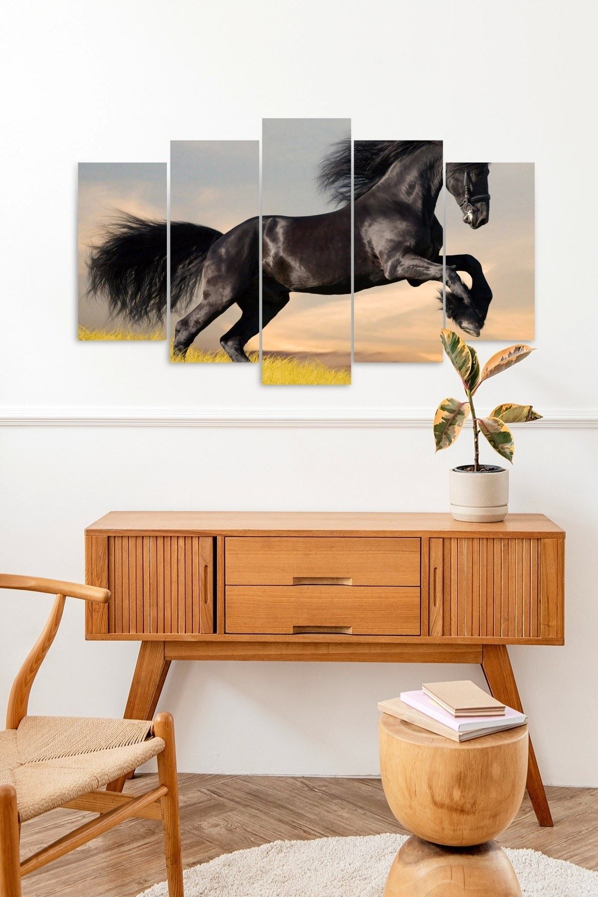 At Dörtnala 5 Parçalı Mdf Tablo 60 x 100