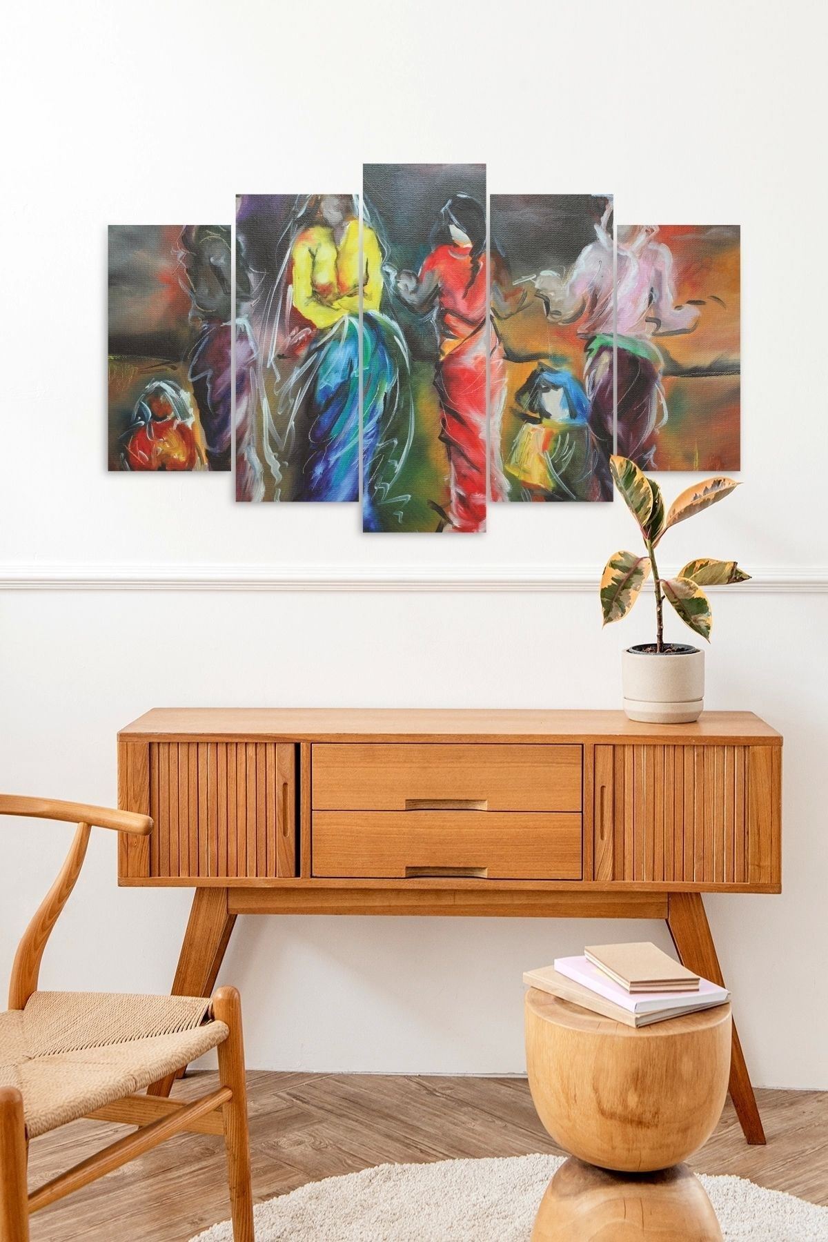 Düşündüren Tablo 5 Parçalı Mdf Tablo 60 x 100