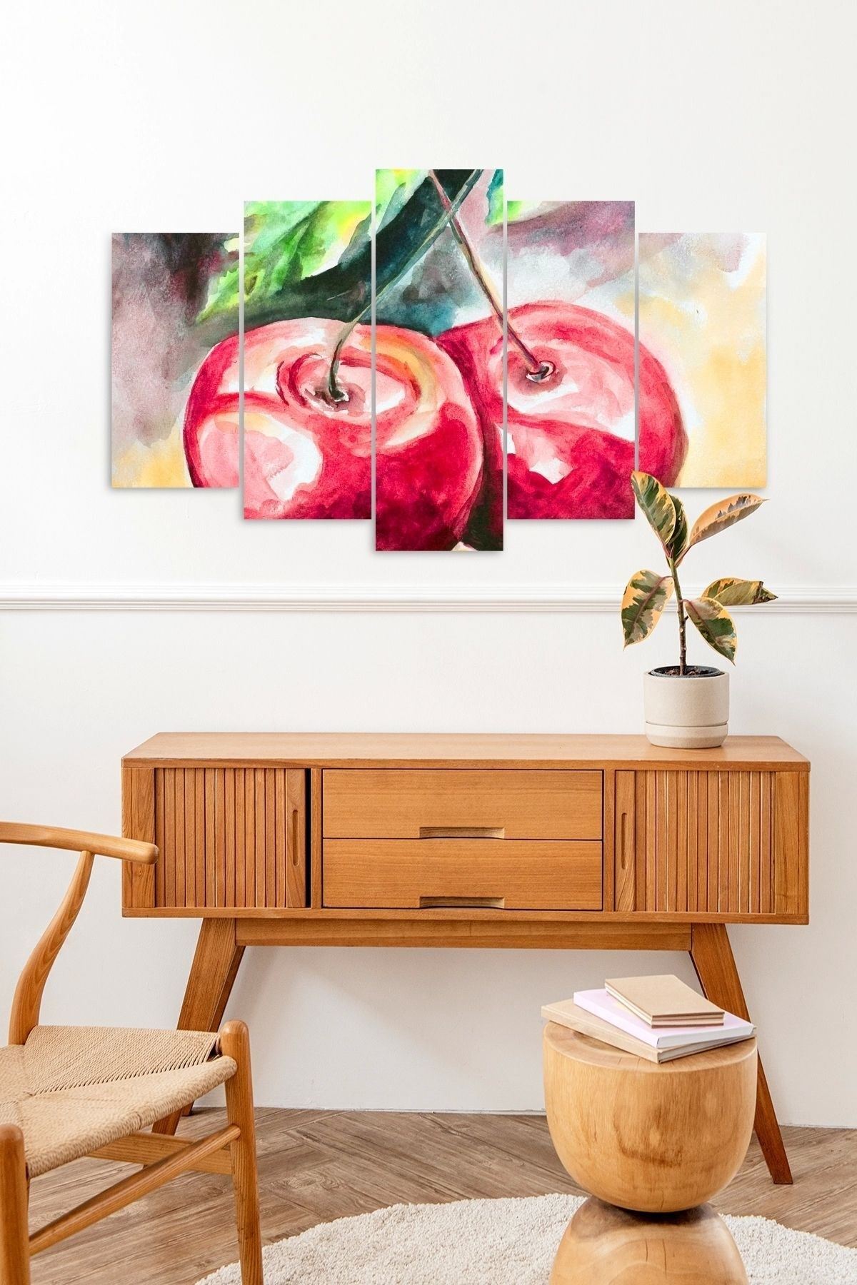 Kiraz 5 Parçalı Mdf Tablo 60 x 100