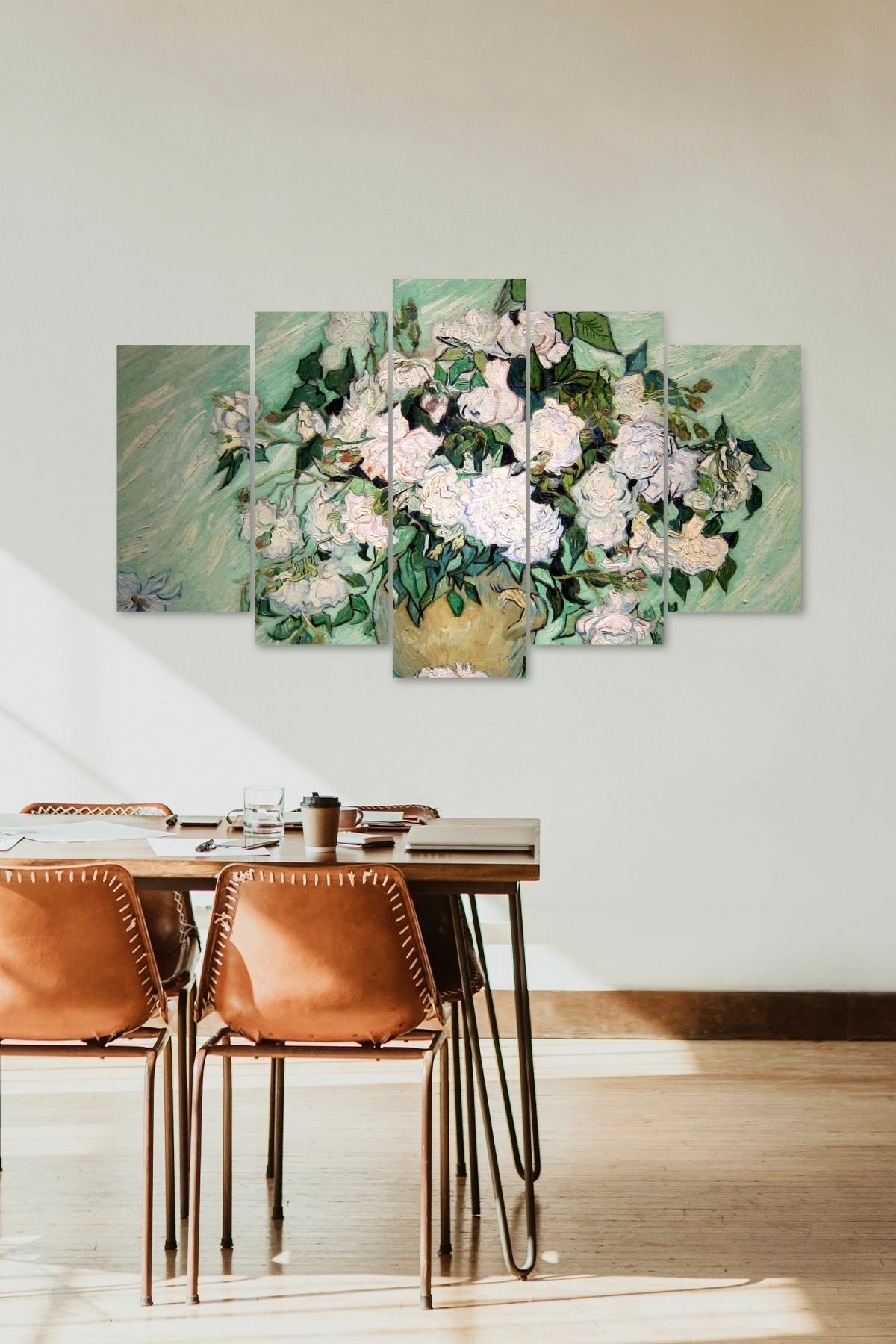 Çiçekler 5 Parçalı Mdf Tablo 60 x 100