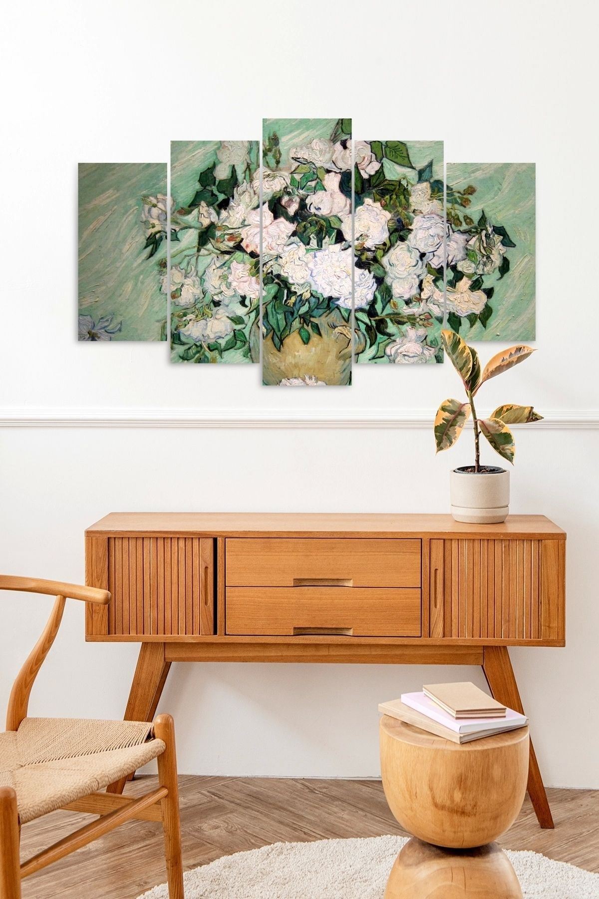 Çiçekler 5 Parçalı Mdf Tablo 60 x 100