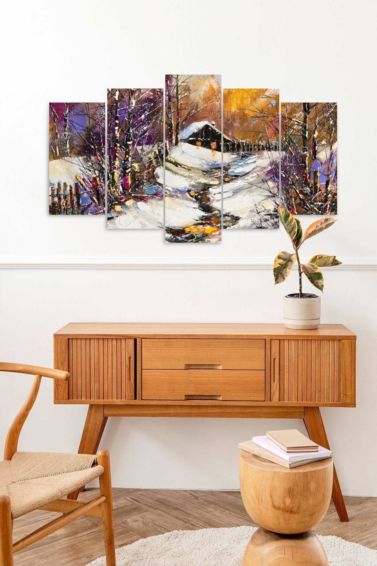 Manzara Doğa 5 Parçalı Mdf Tablo 60 x 100