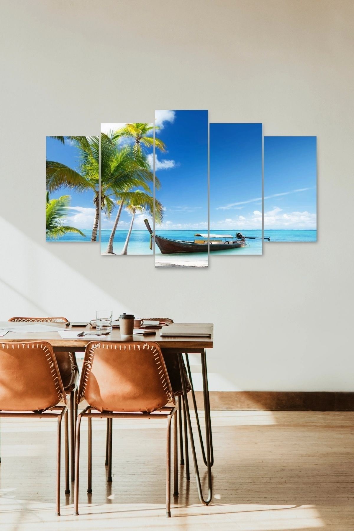 Deniz Manzarası 5 Parçalı Mdf Tablo 60 x 100