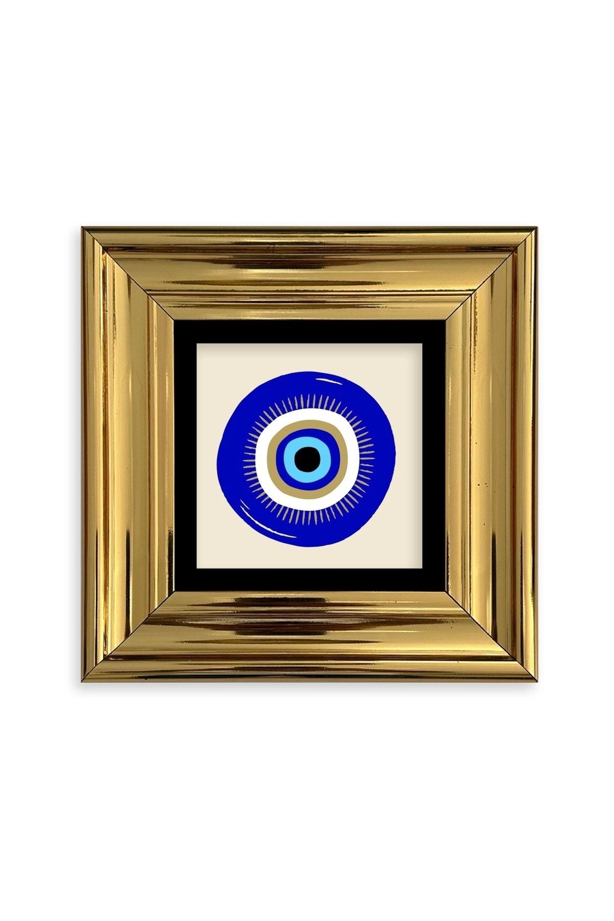 Nazar Boncuğu Çerçeveli Taş Tablo 30 x 30