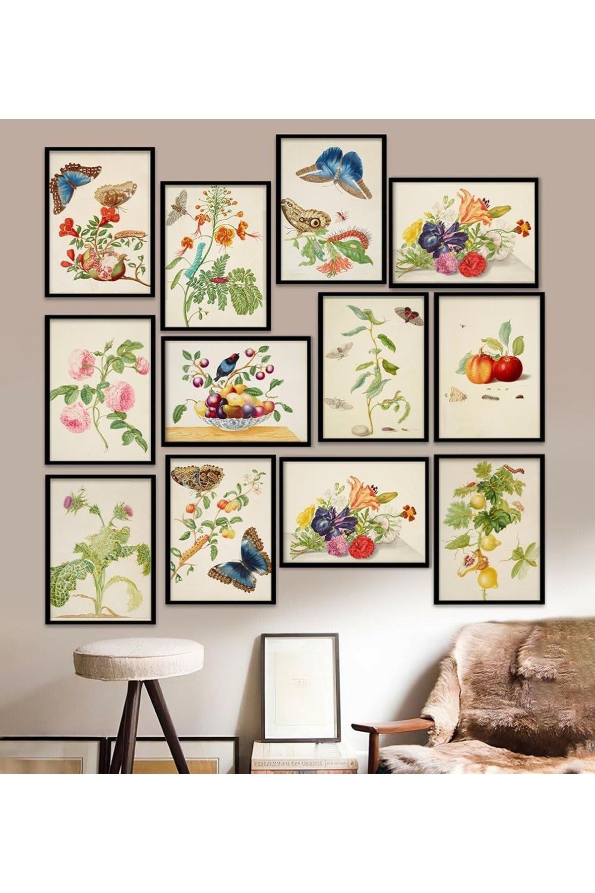 12 Parça Çerçeve Görünümlü Mdf Tablo Seti 15 x 20