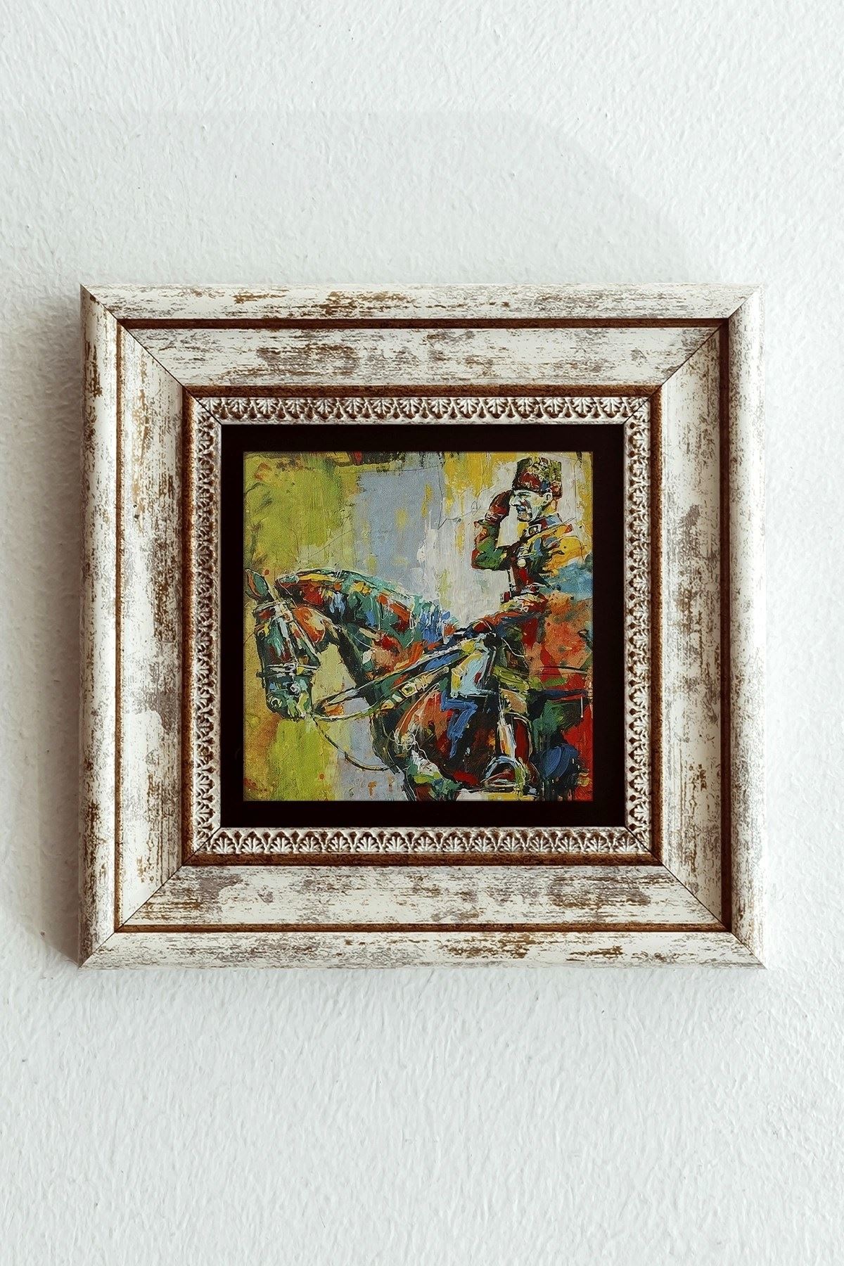 Atatürk Çerçeveli Taş Tablo , Çerçeveli Taş Duvar Dekoru-enkcrcvtbl-00127 20 cm