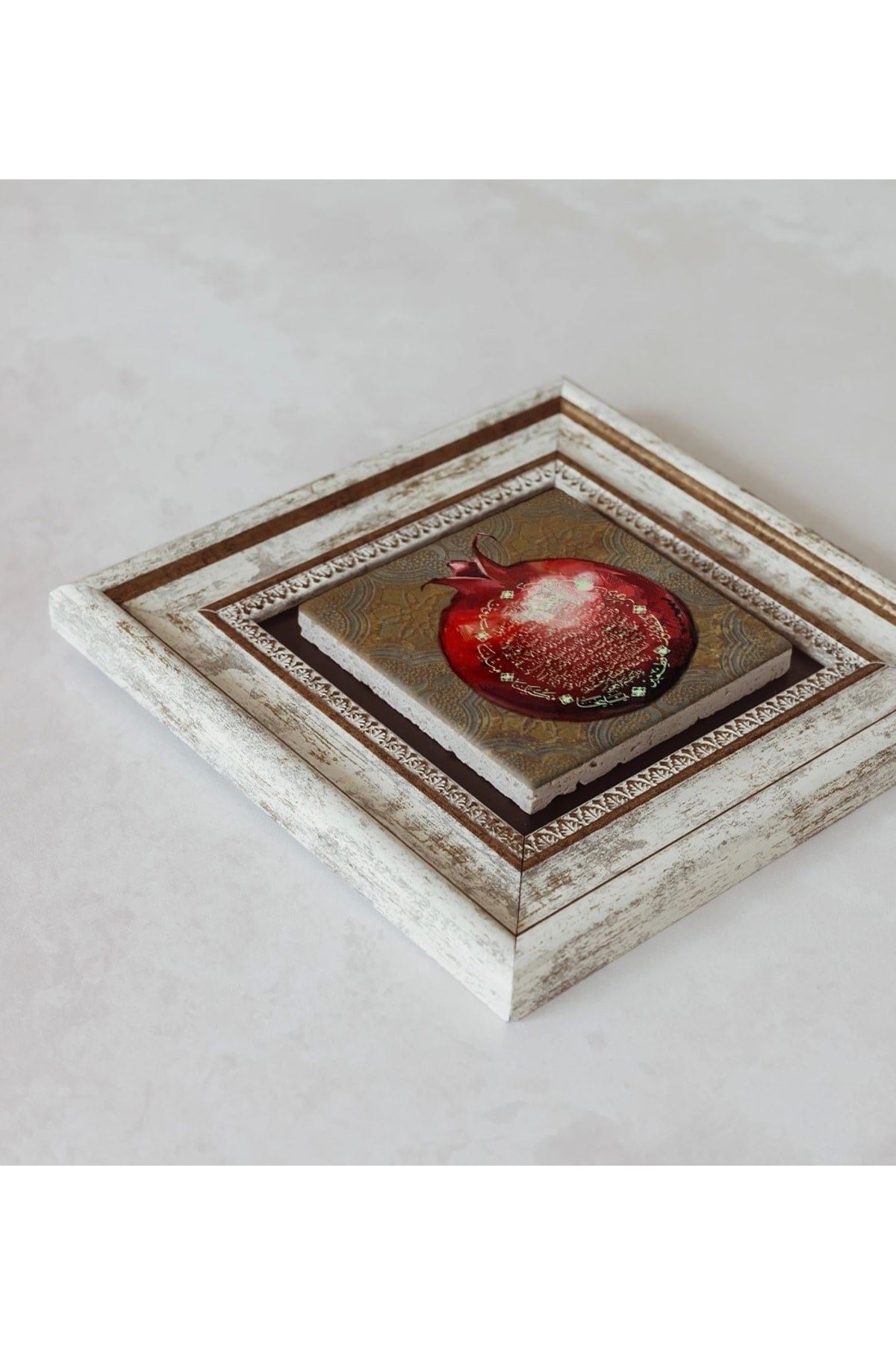 Bereket Duası Çerçeveli Taş Tablo , Çerçeveli Taş Duvar Dekoru 20 cm