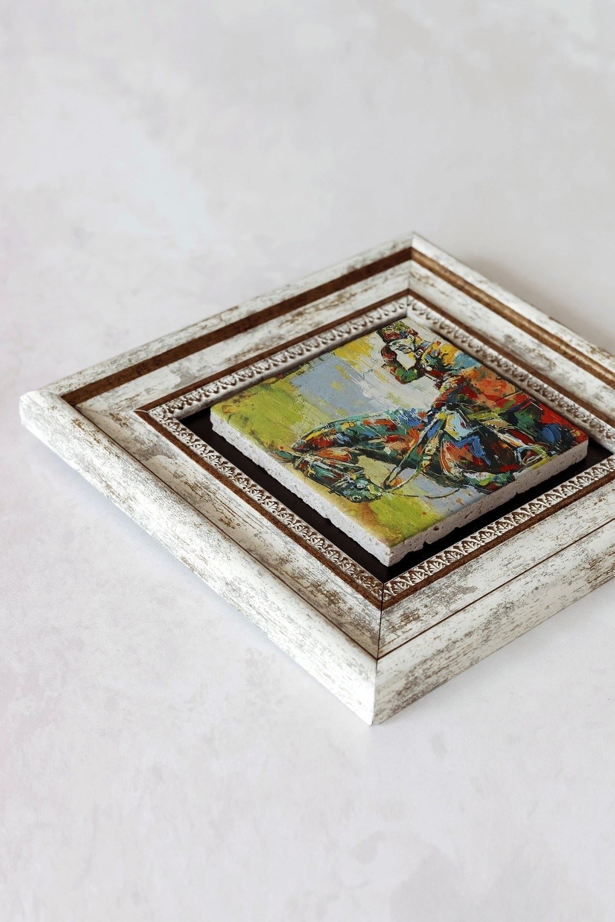 Atatürk Çerçeveli Taş Tablo , Çerçeveli Taş Duvar Dekoru-enkcrcvtbl-00127 20 cm