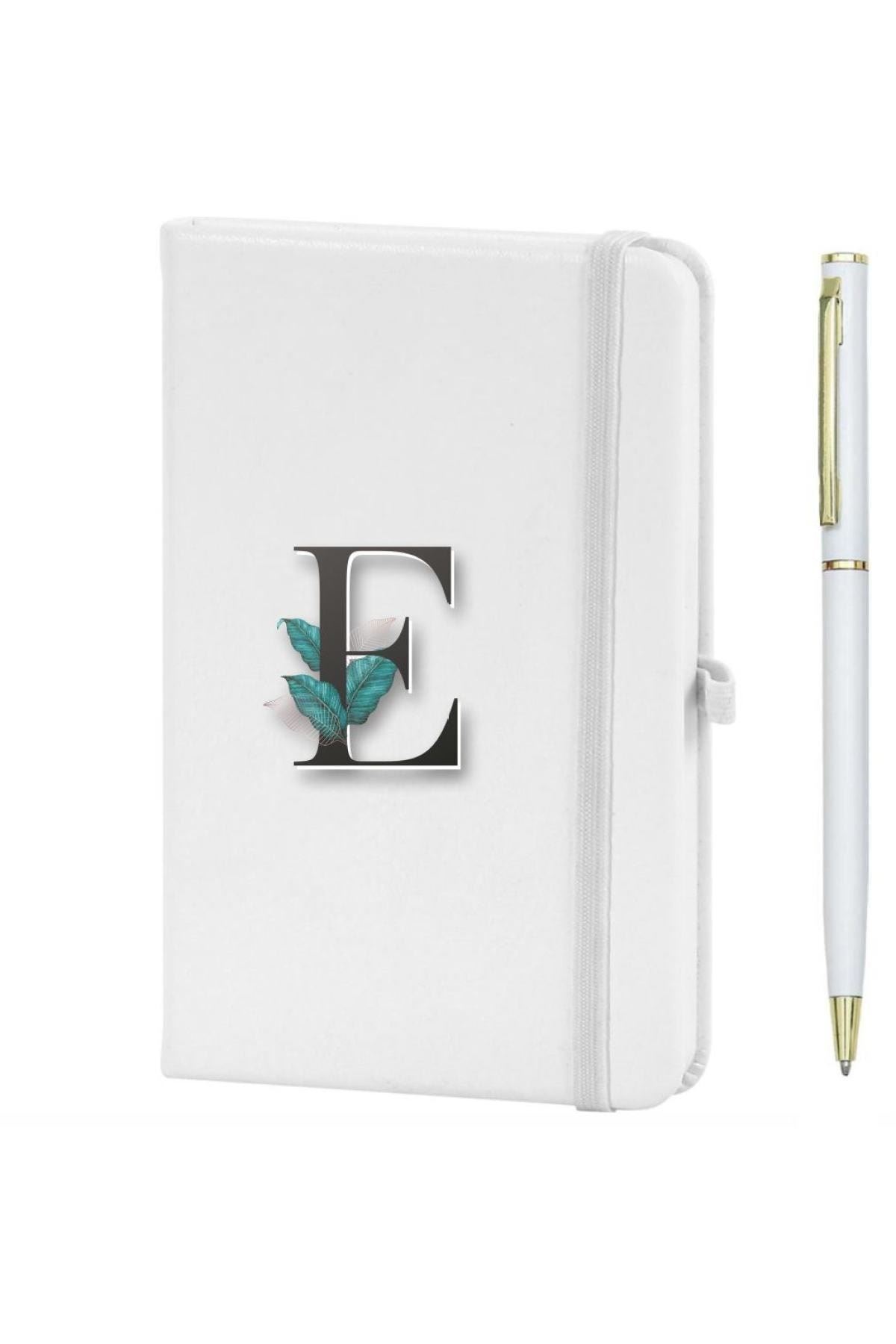 E Harfi Çiçek Baskılı Defter