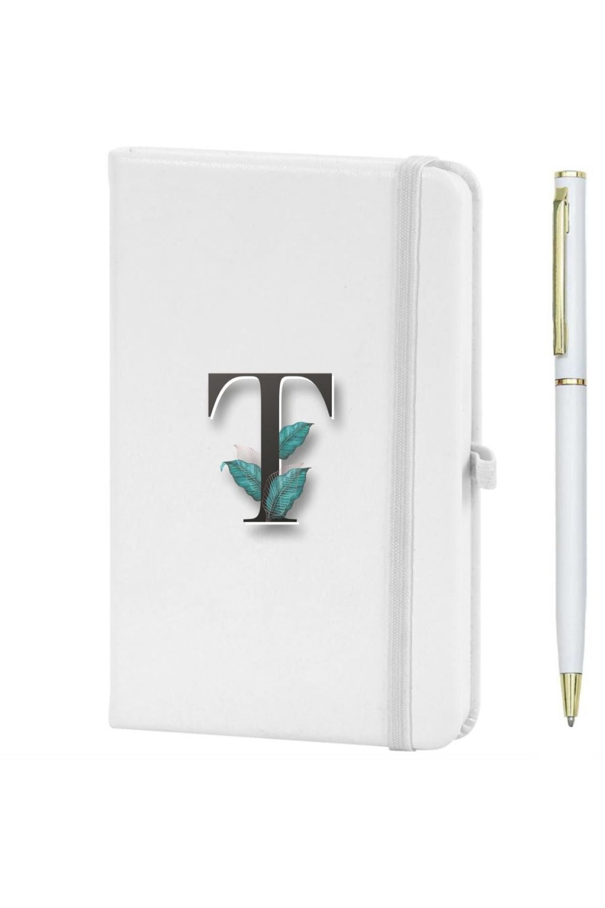 T Harfi Çiçek Baskılı Defter