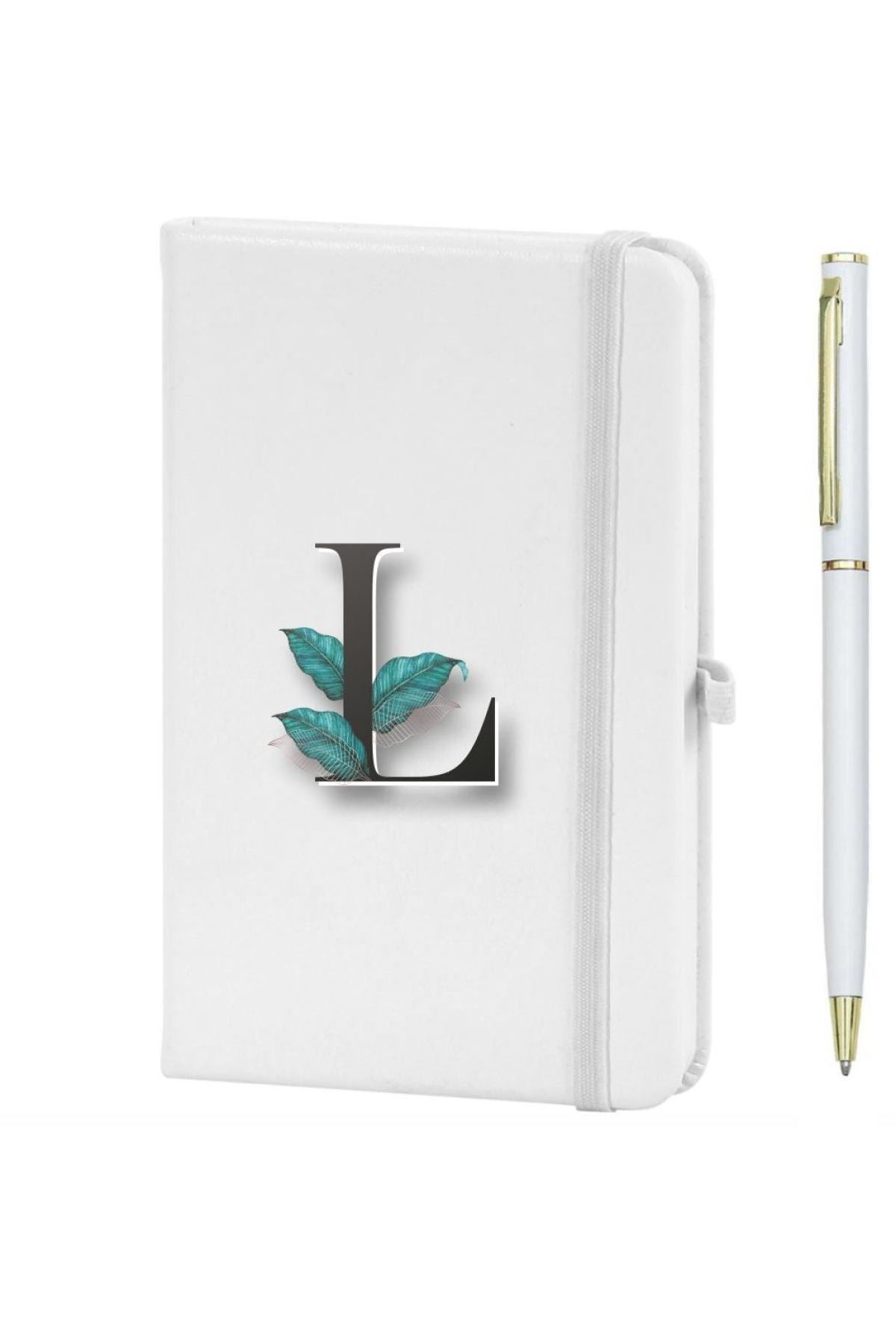 L Harfi Çiçek Baskılı Defter