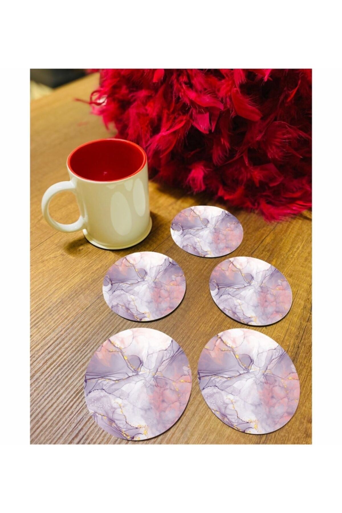 Mermer Desen Bardak Altlığı
