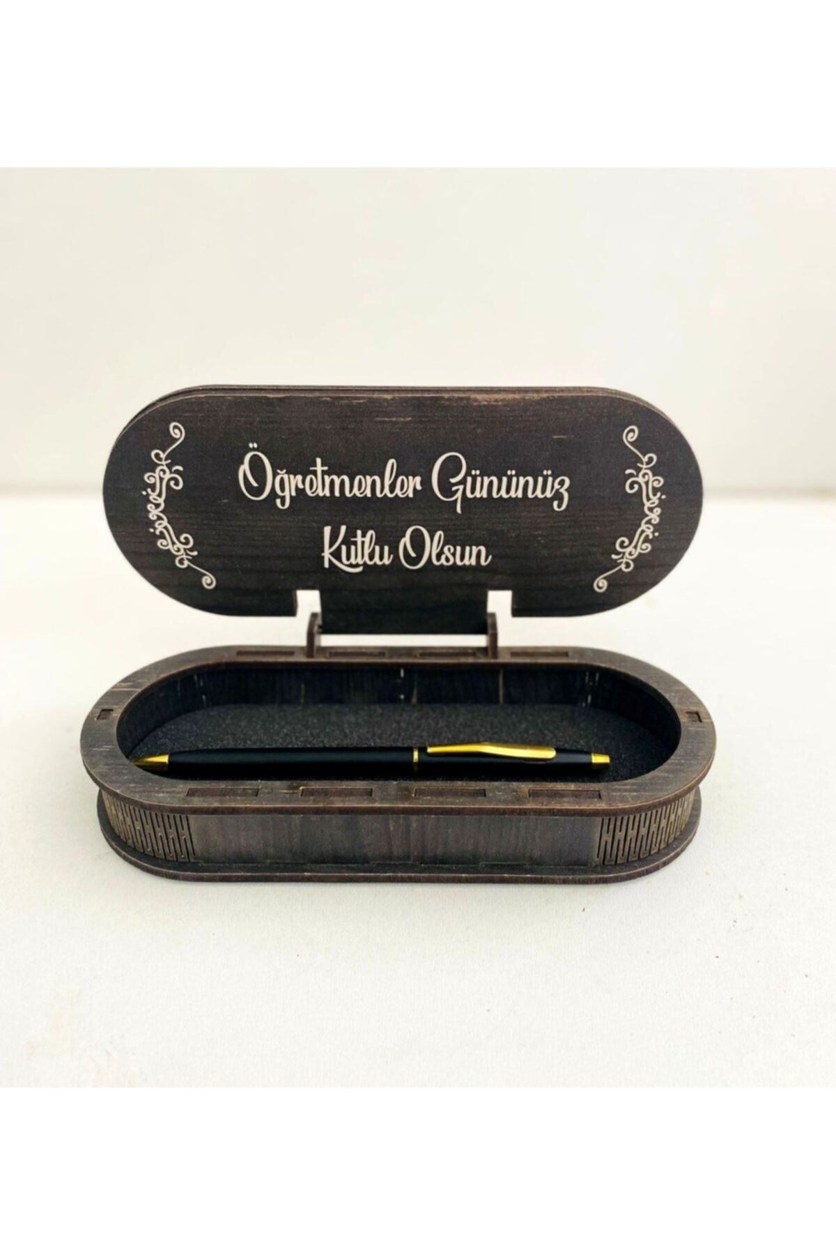 Öğretmenler Gününe Özel Tasarımlı Ahşap Kalem Kutusu