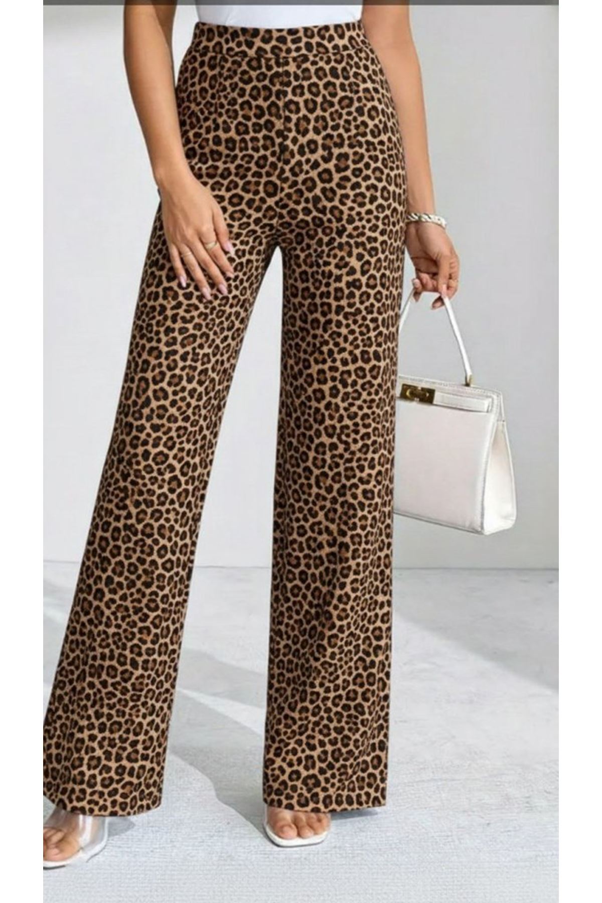 Kadın Yüksek Bel Paçaya Doğru Geniş Dalgıç Pantolon