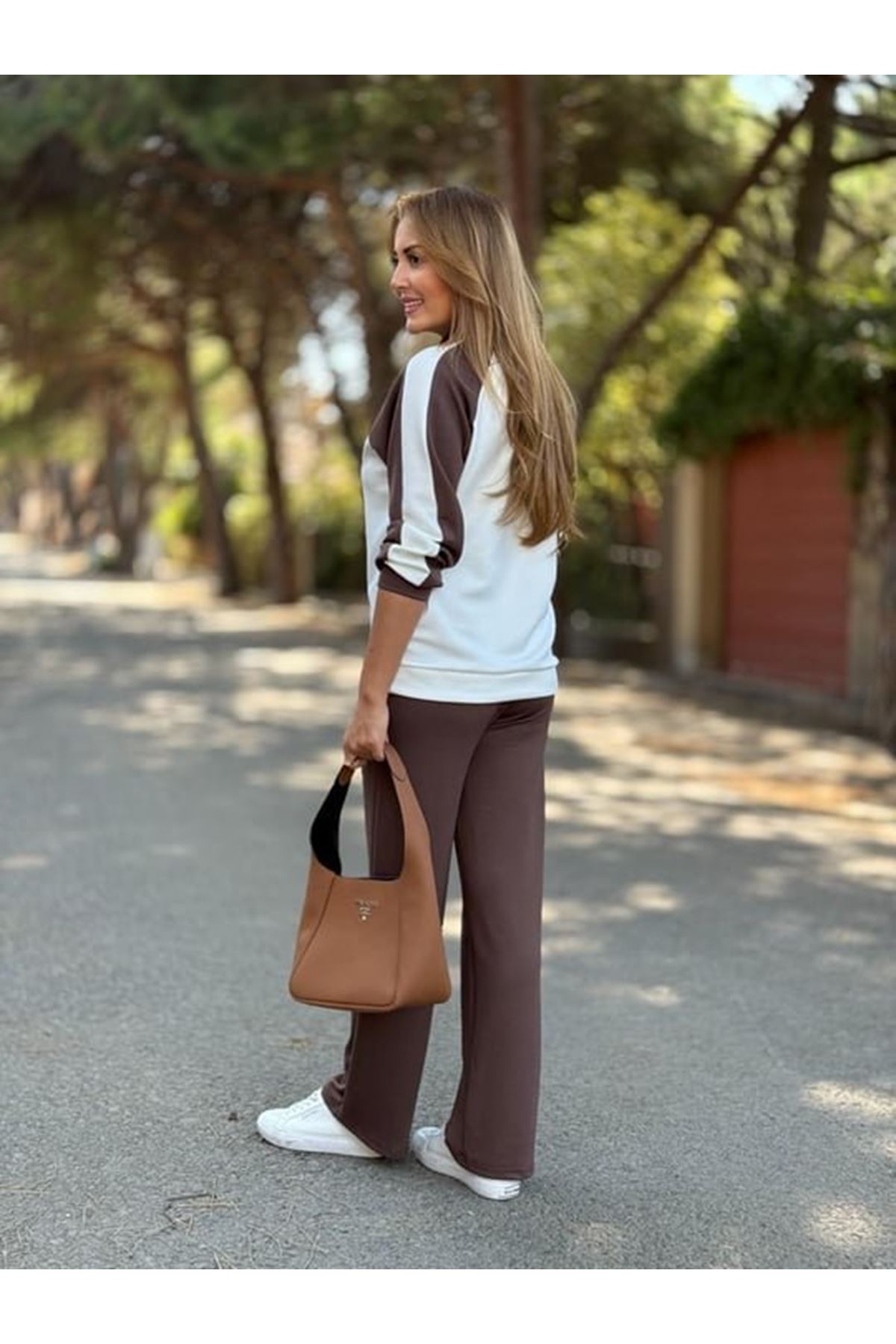 Kadın Uzun Kollu çift Renk Detay Modal Kumaş Ikili Takım