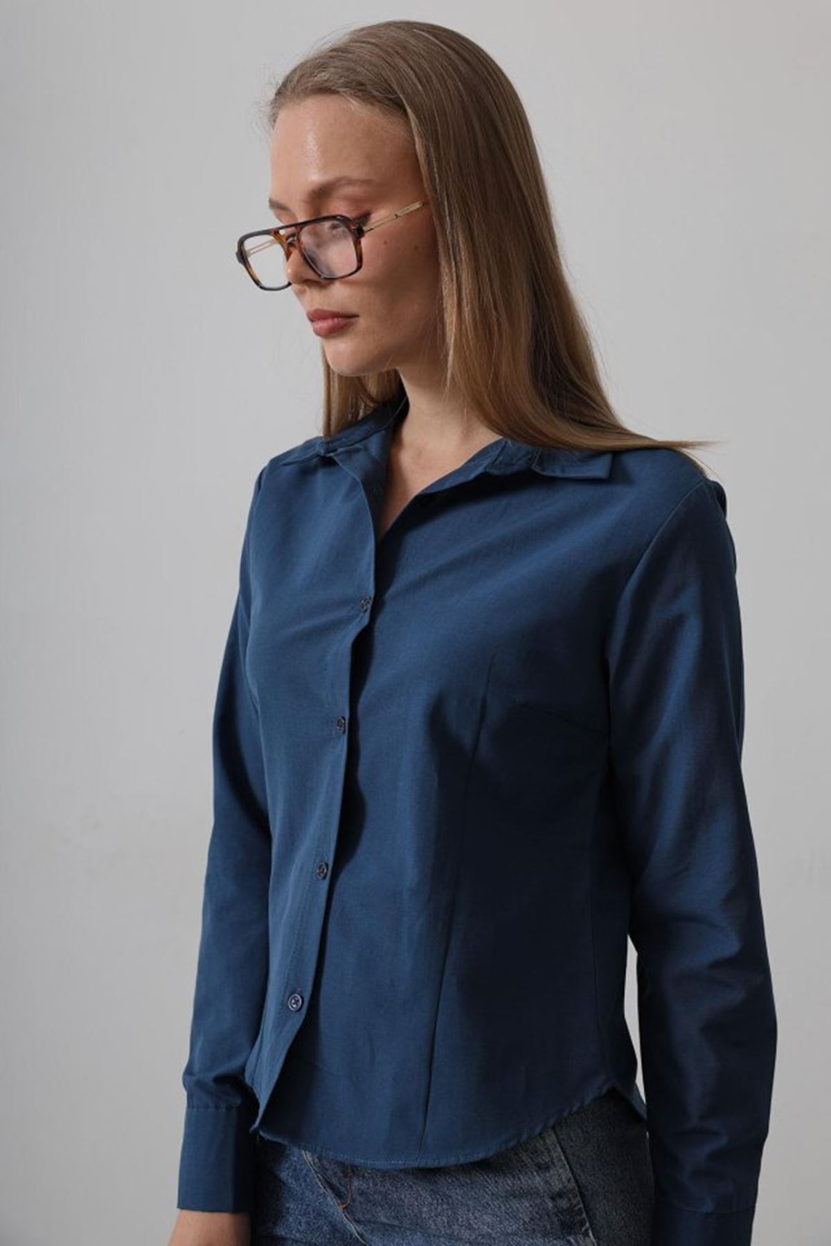 Basic Gömlek - İndigo