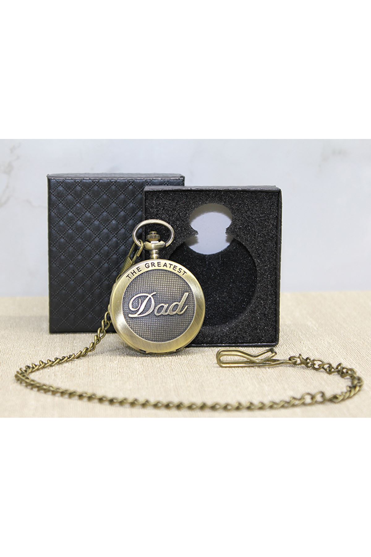 Özel Kutulu Dad (Baba) Tasarımlı Antik Köstekli Saat