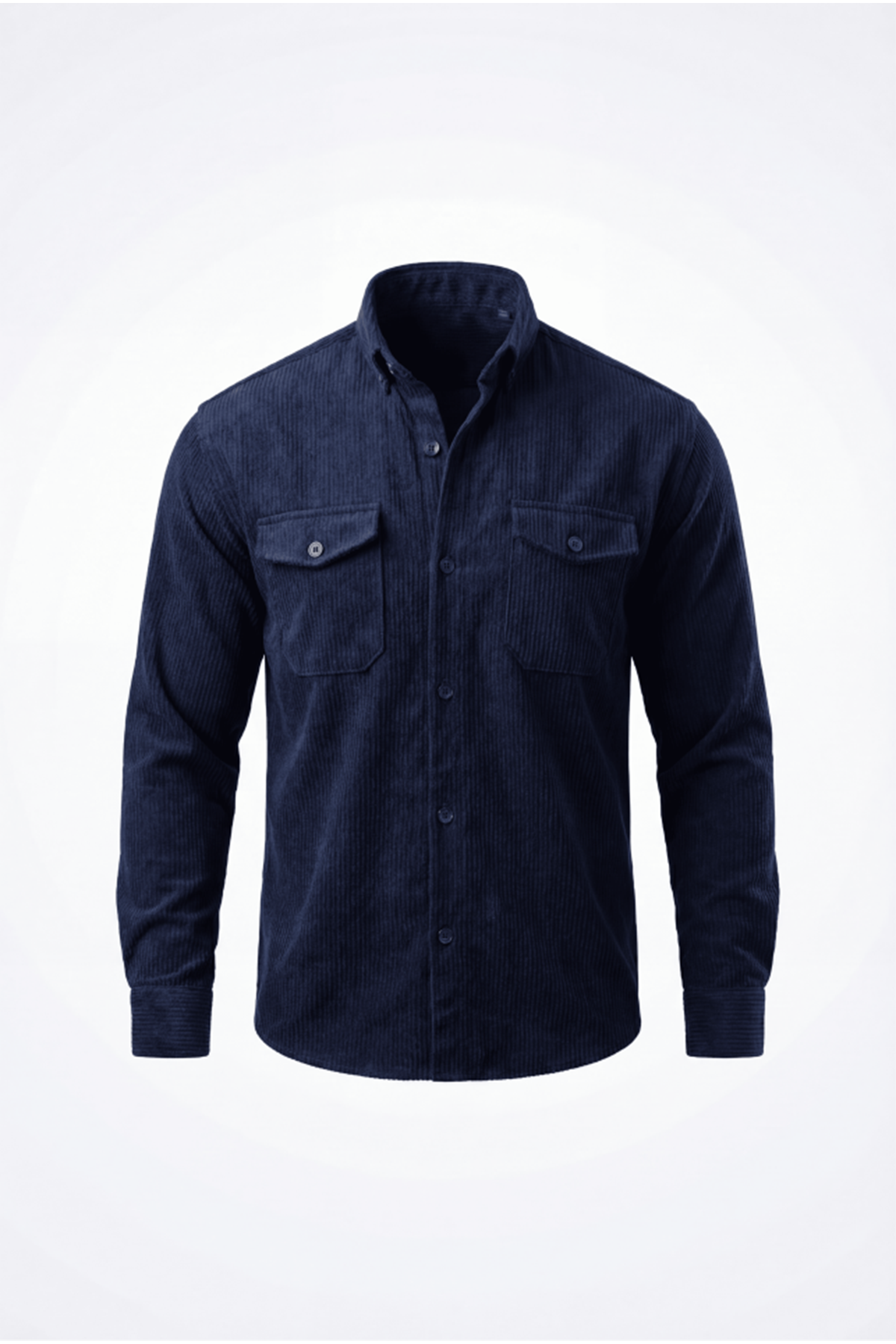 Erkek Uzun Kollu Cepli Kadife Gömlek