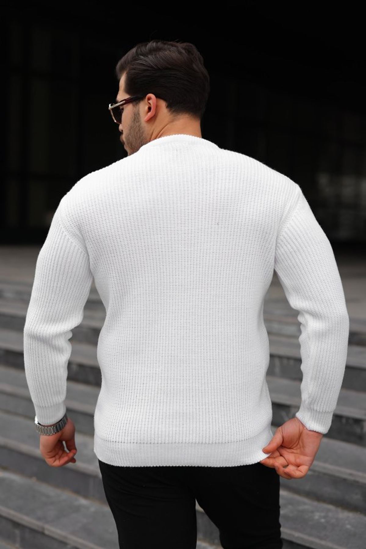 Erkek Bisiklet Yaka Örme Kazak