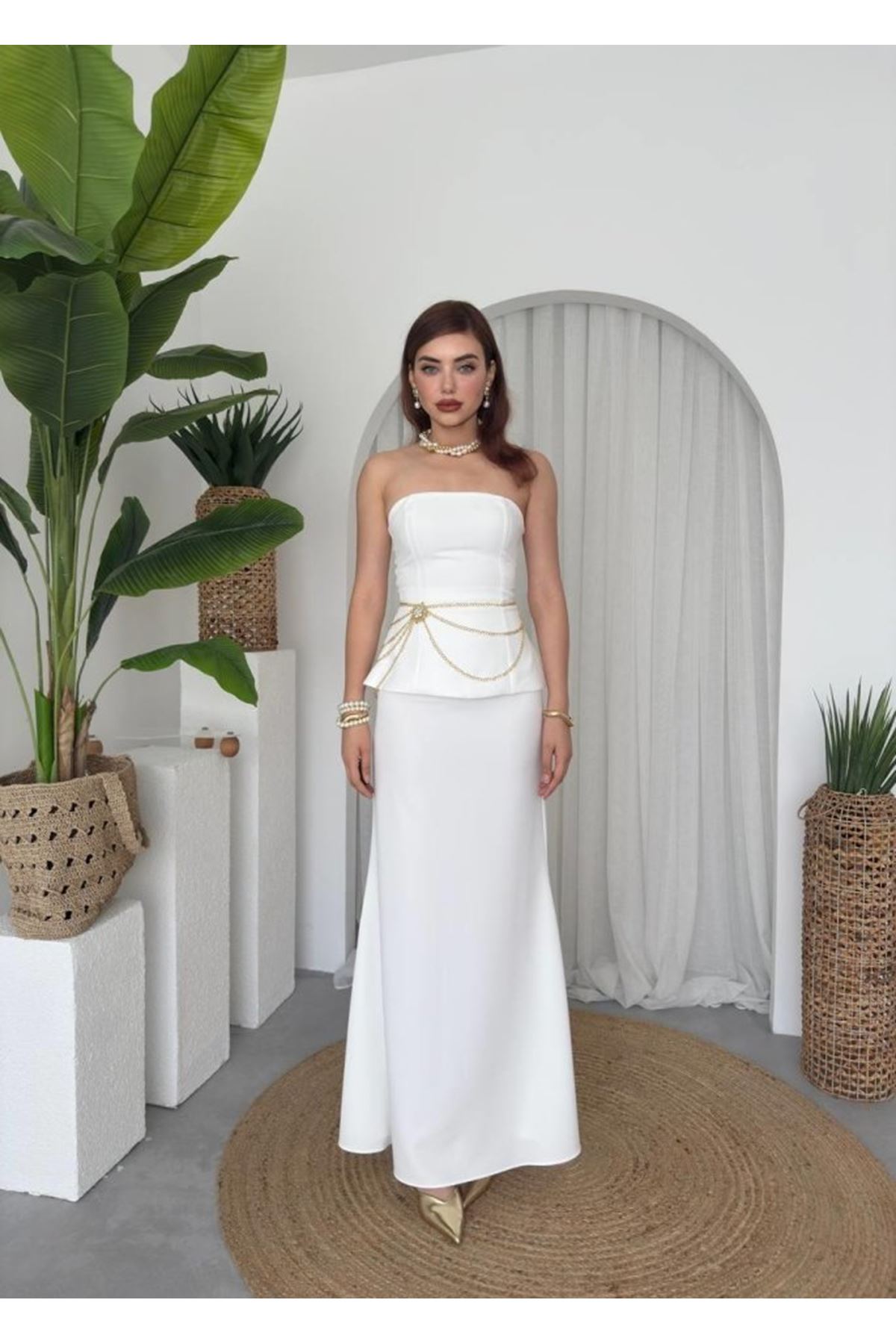 Spas Straplez Elbise