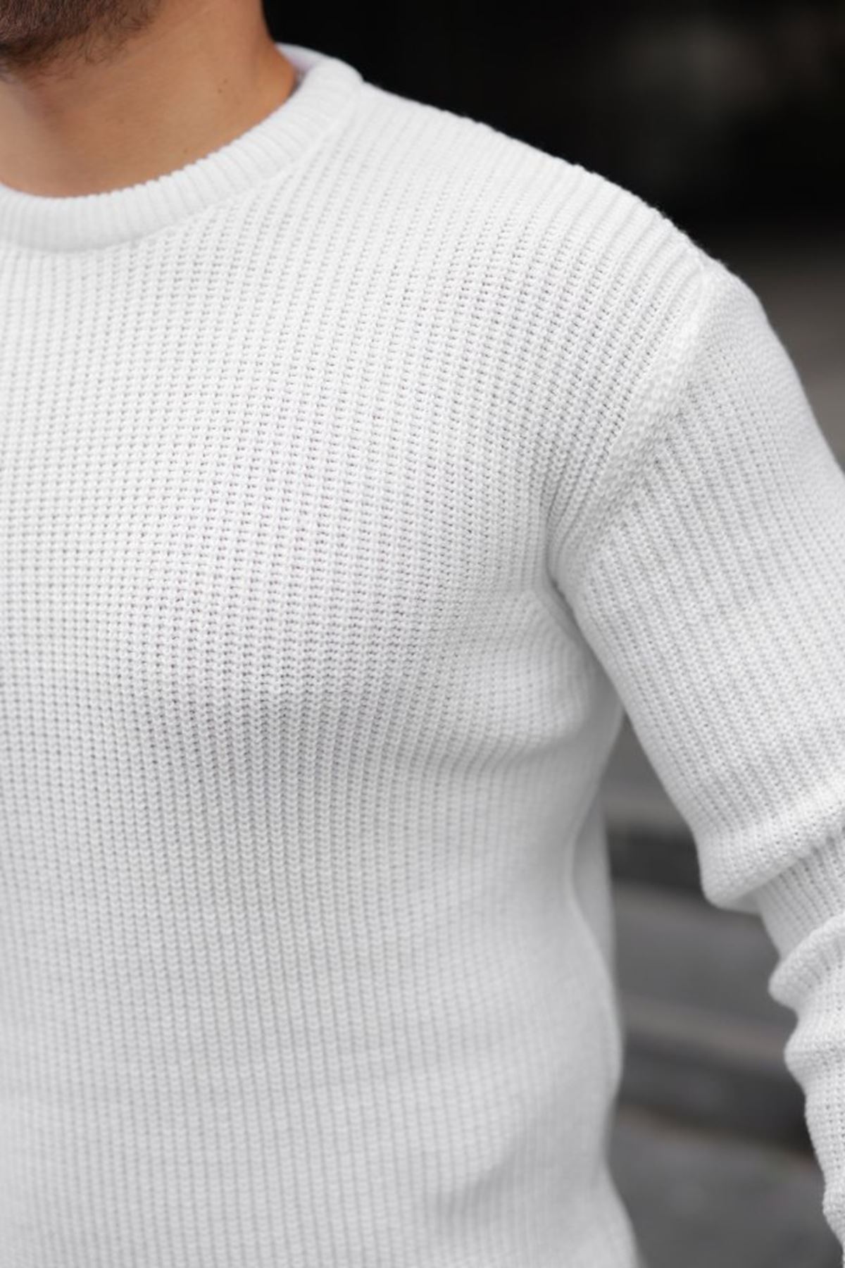 Erkek Bisiklet Yaka Örme Kazak