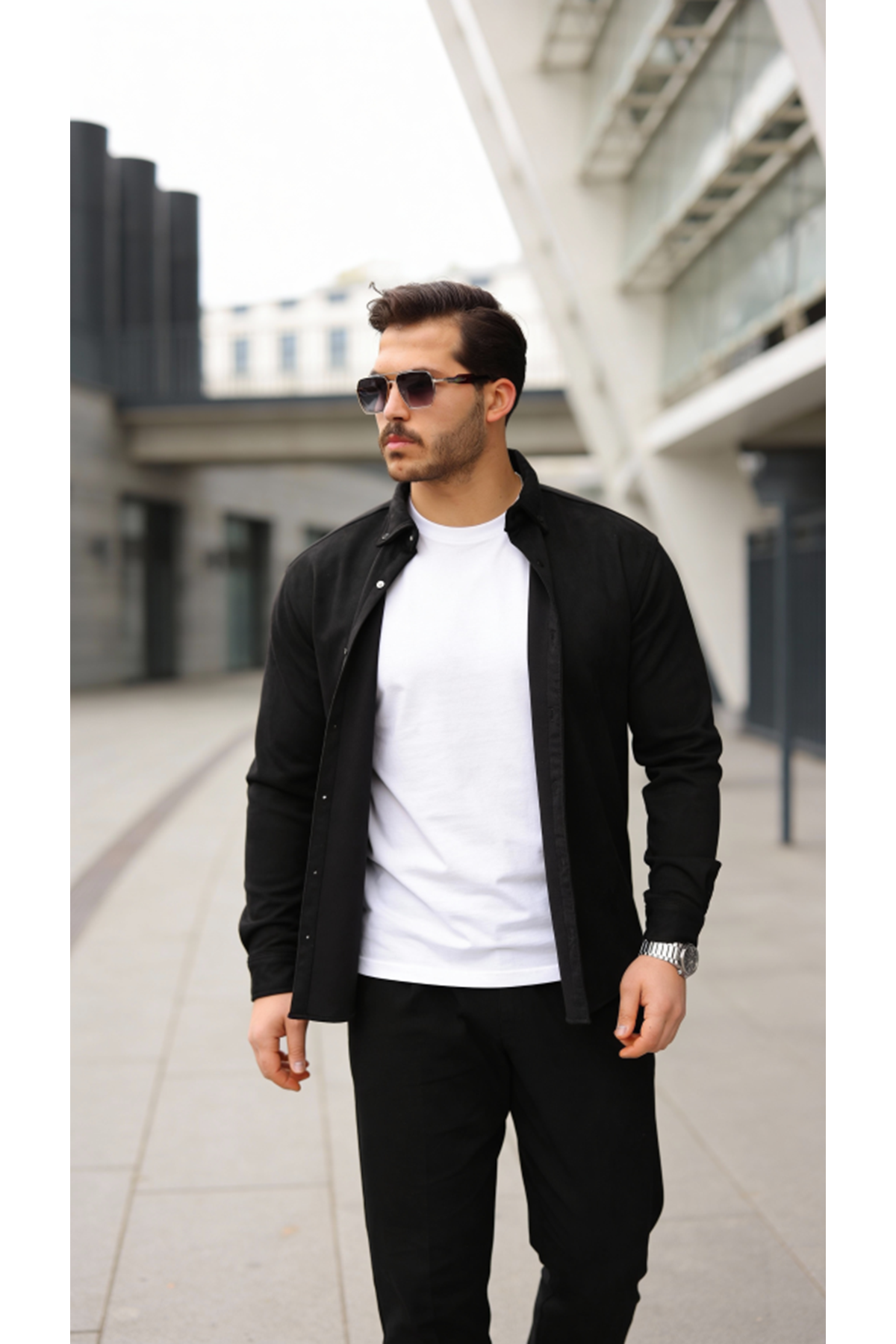 Erkek Uzun Kollu Süet Gömlek