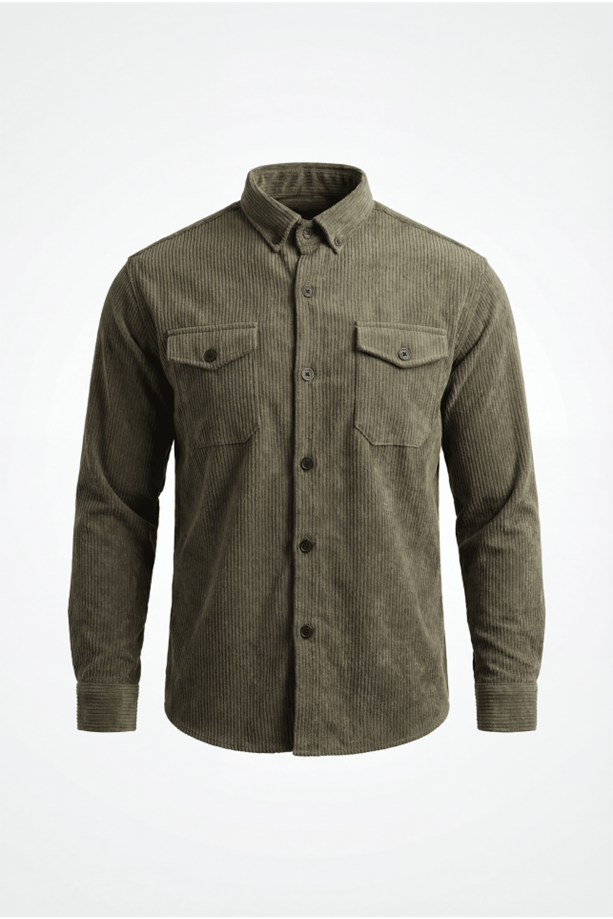 Erkek Uzun Kollu Cepli Kadife Gömlek