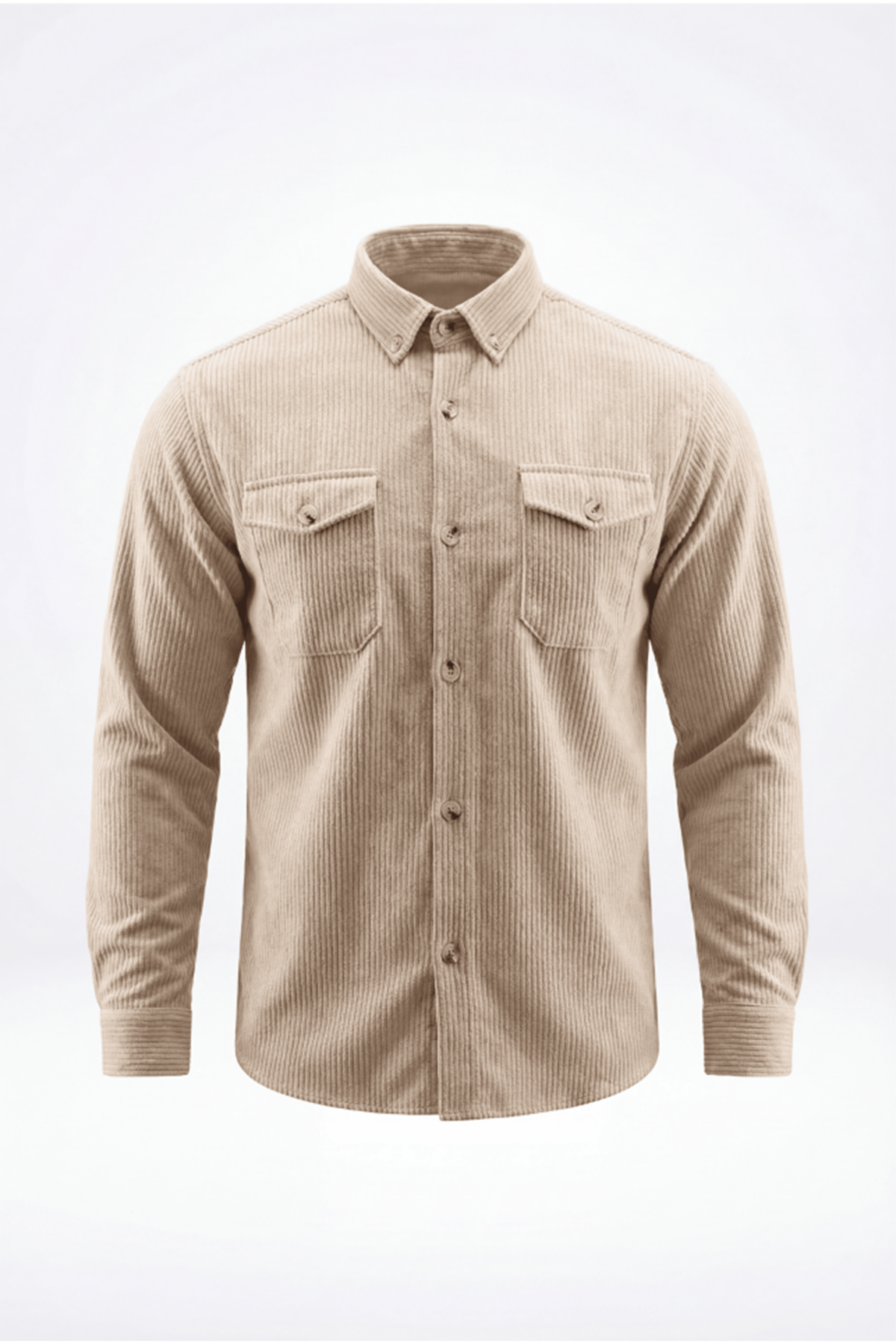 Erkek Uzun Kollu Cepli Kadife Gömlek